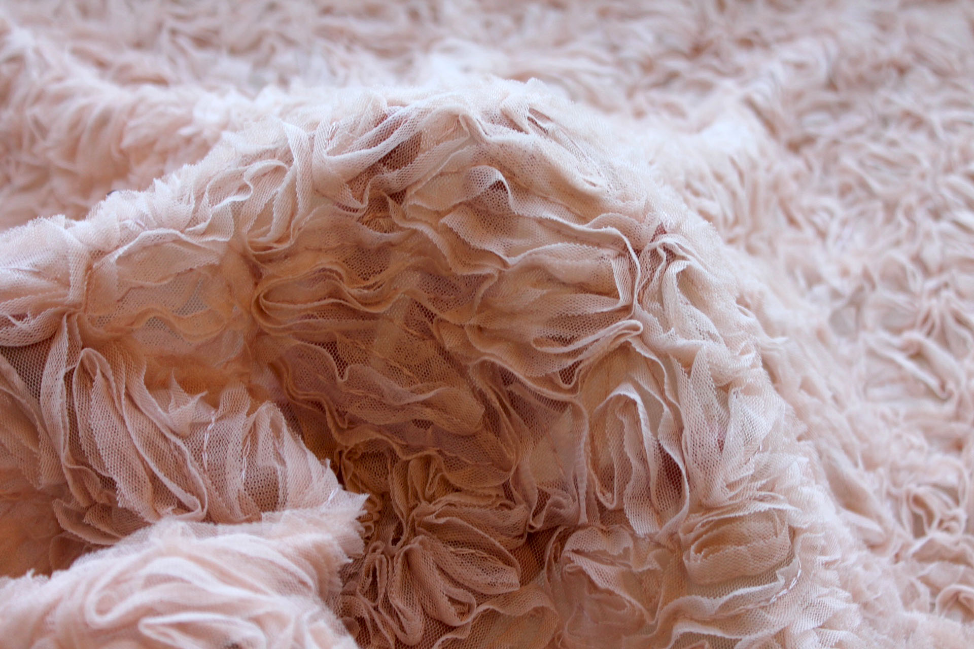 New Nude Tulle Applique Flowers fabric, image 4 of 7