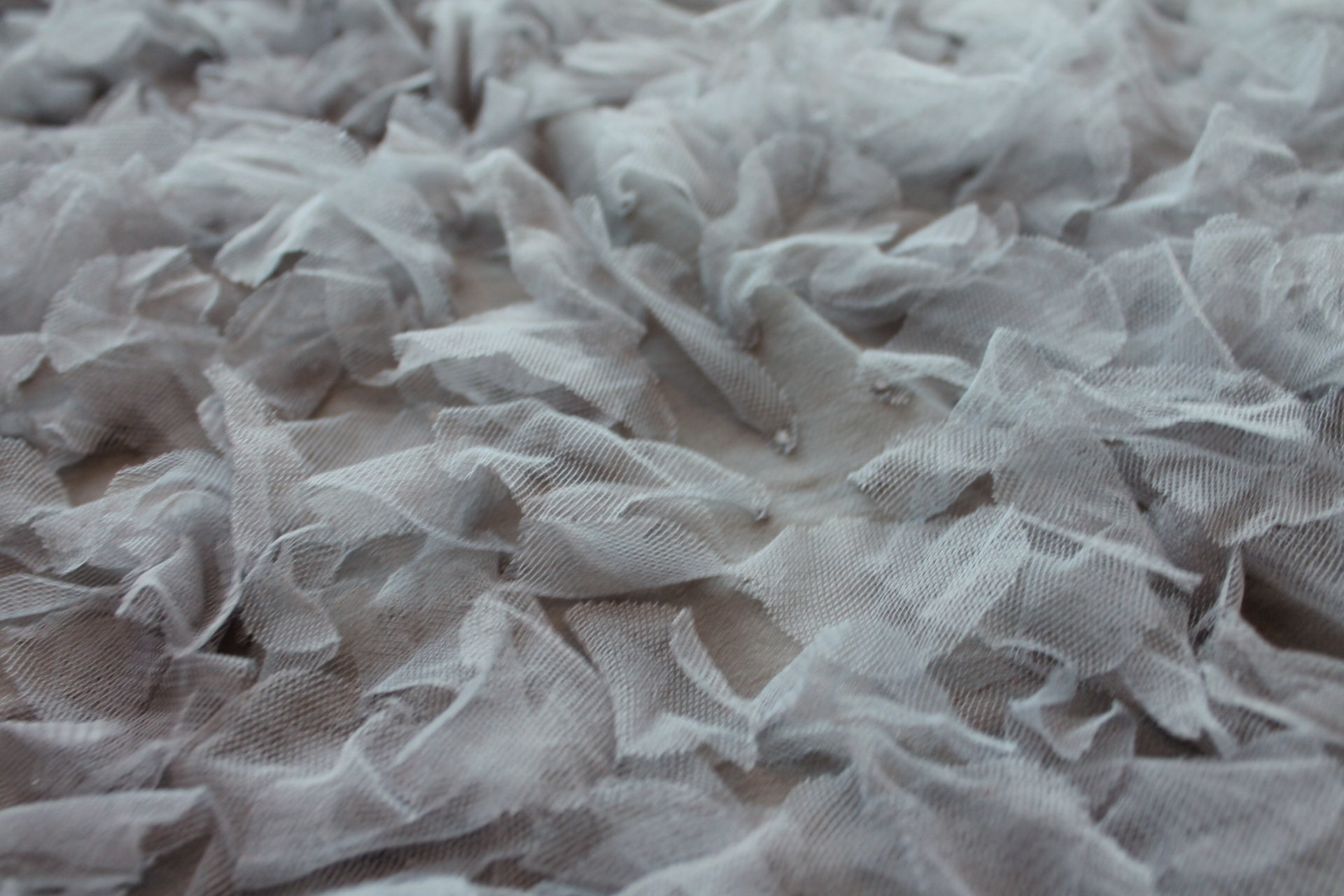 Petal Tulle on Silk Chiffon - Mid Grey fabric, image 2 of 6