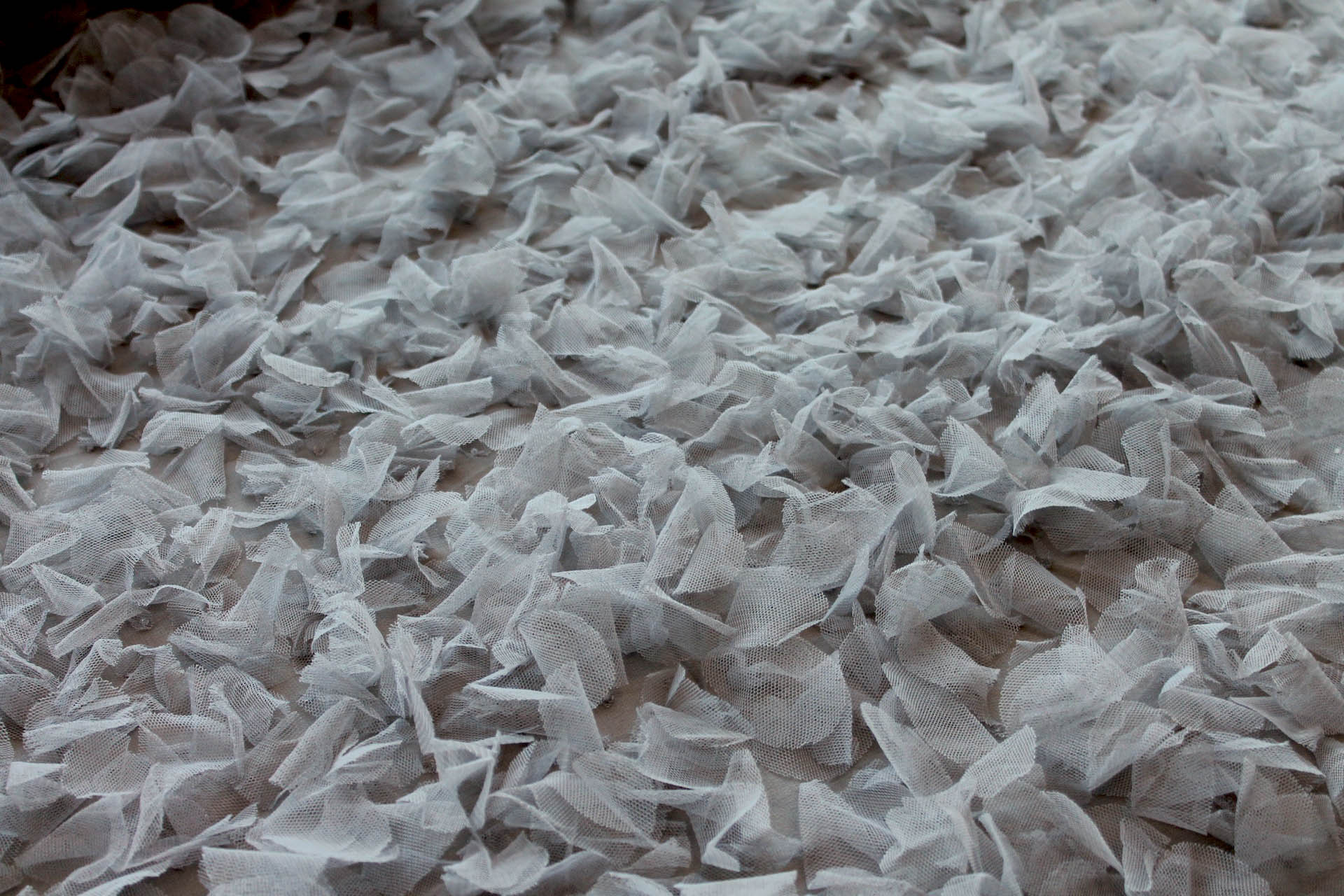 Petal Tulle on Silk Chiffon - Mid Grey fabric, image 3 of 6