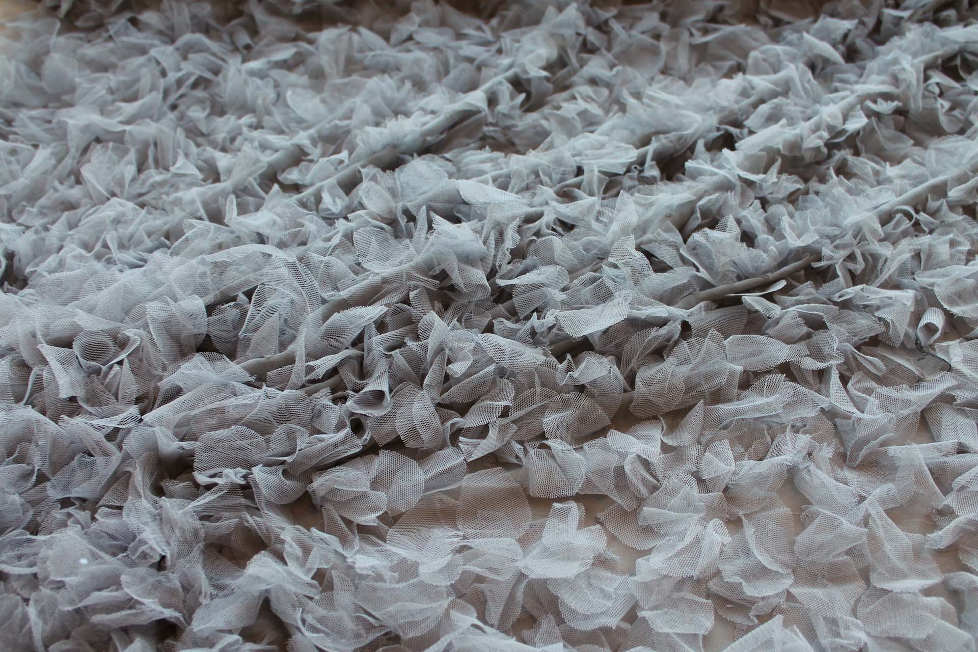 Petal Tulle on Silk Chiffon - Mid Grey fabric, image 4 of 6