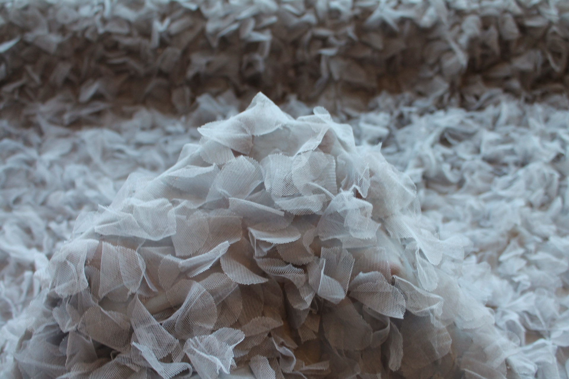 Petal Tulle on Silk Chiffon - Mid Grey fabric, image 5 of 6