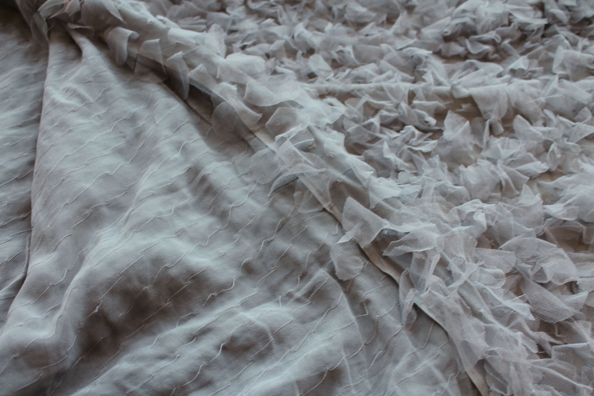 Petal Tulle on Silk Chiffon - Mid Grey fabric, image 6 of 6