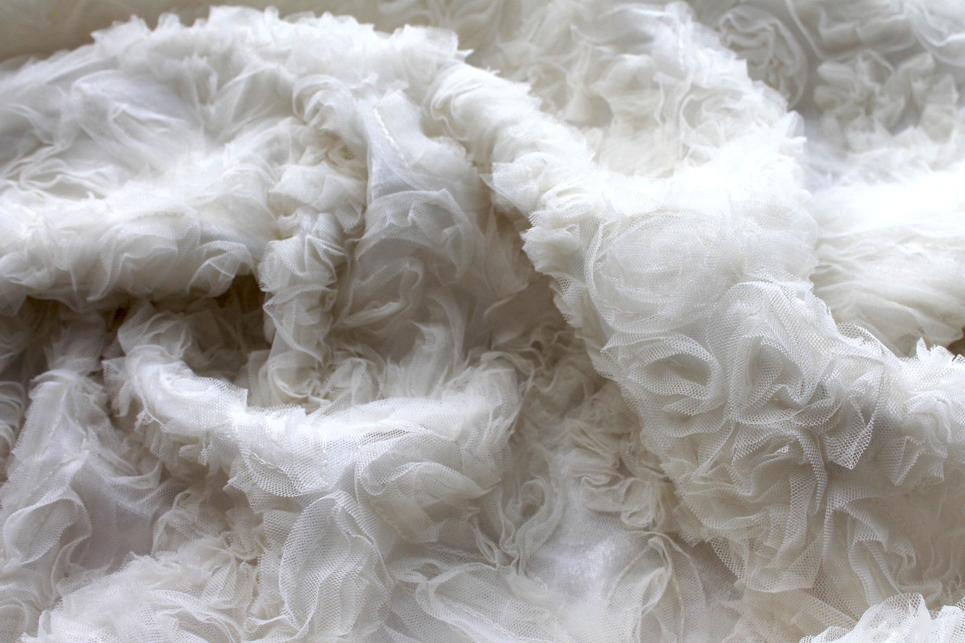 Ivory Tulle Applique Flowers fabric, image 8 of 9
