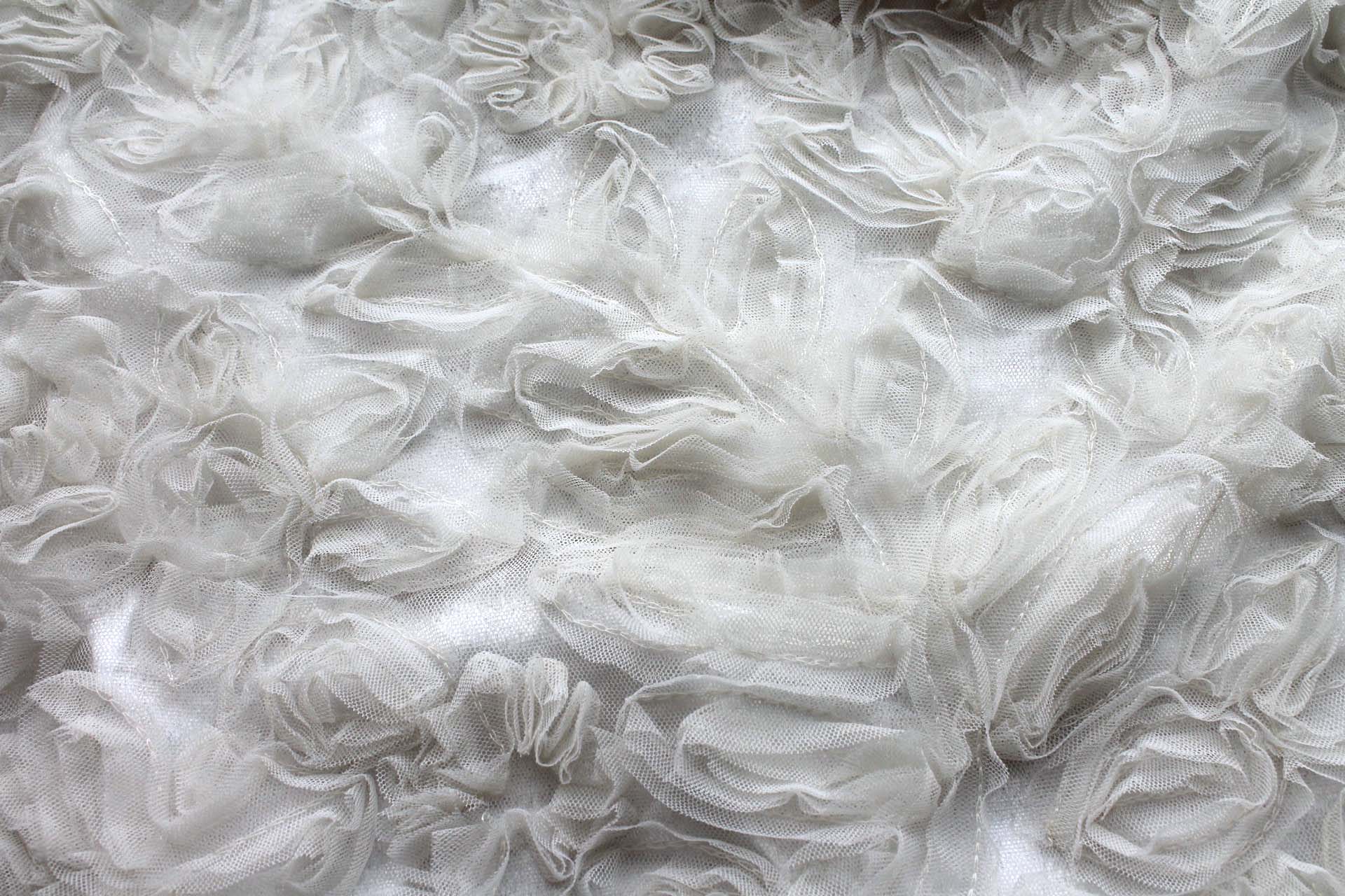 Ivory Tulle Applique Flowers fabric, image 9 of 9