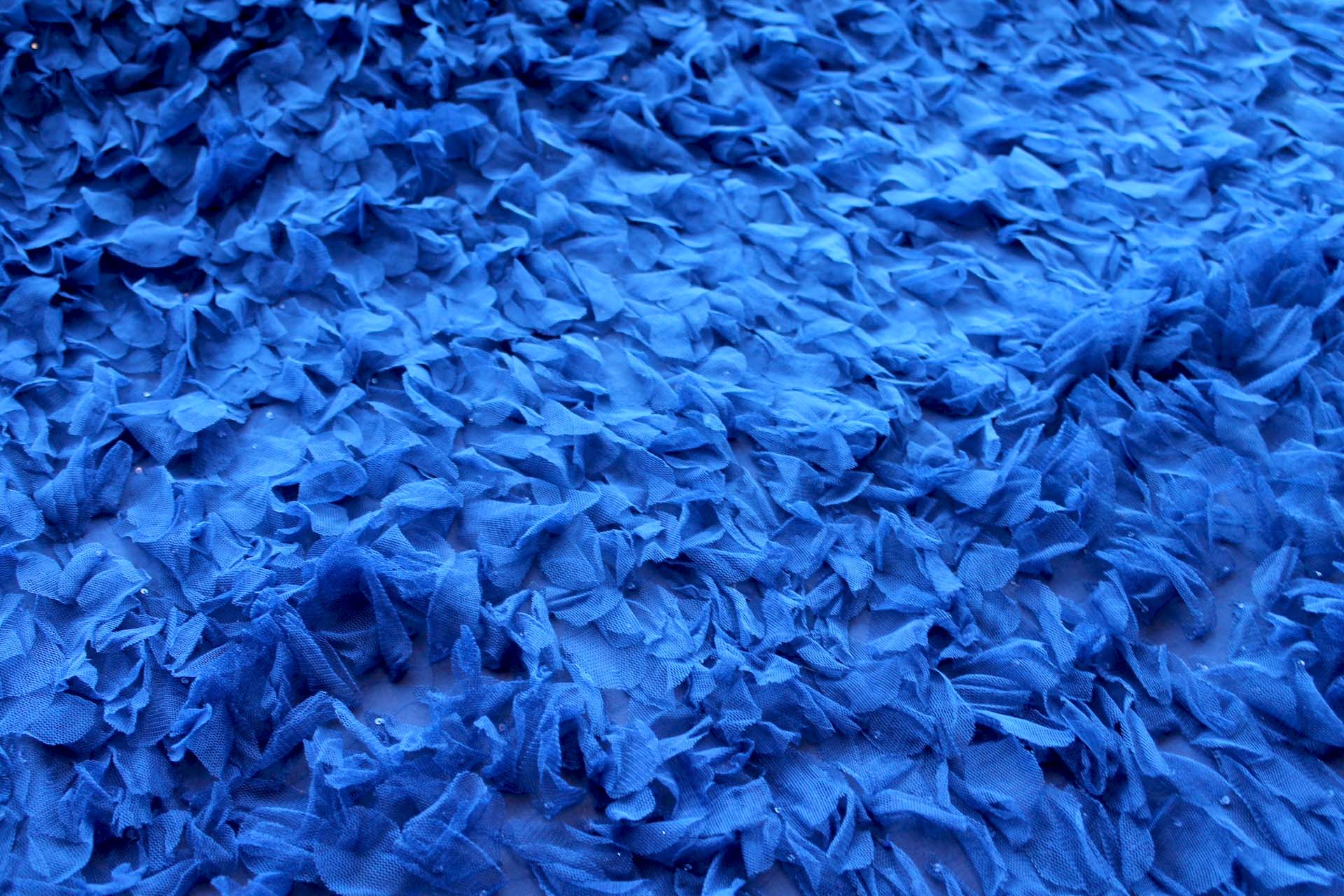 Petal Tulle on Silk Chiffon - Royal Blue fabric, image 4 of 6
