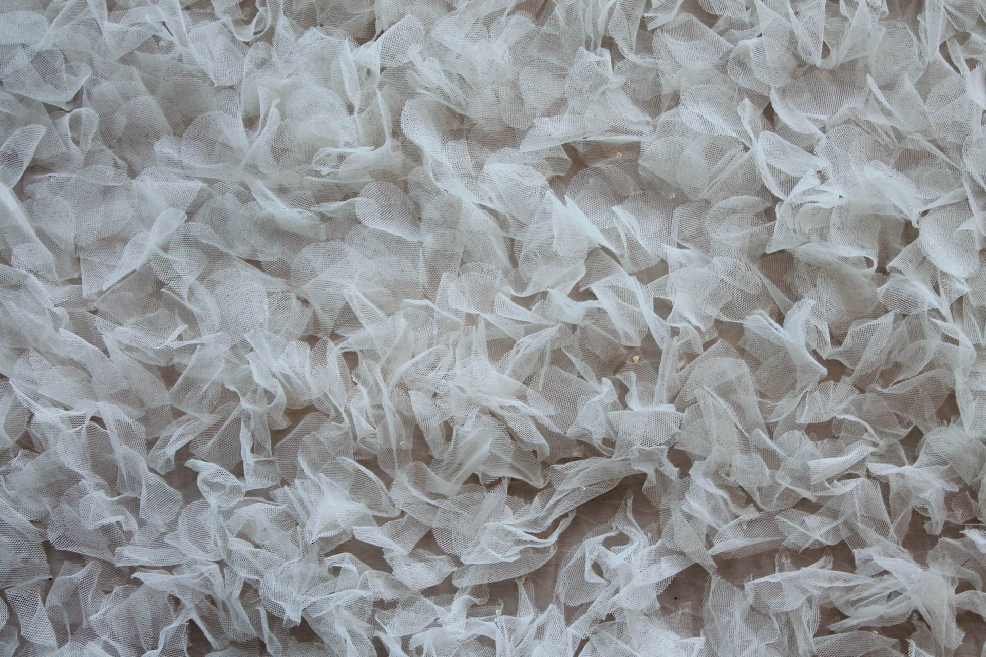 Petal Tulle on Silk Chiffon - Ivory fabric, image 3 of 10