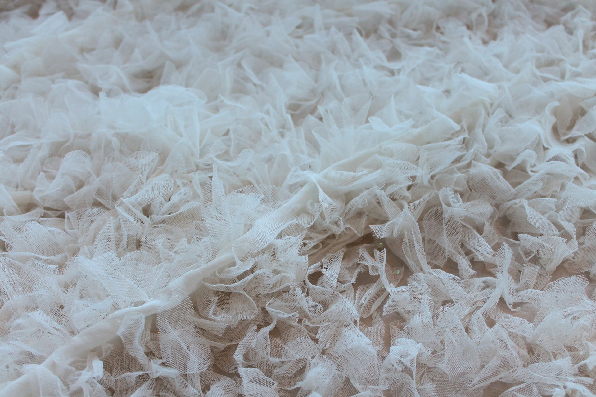 Petal Tulle on Silk Chiffon - Ivory fabric, image 6 of 10