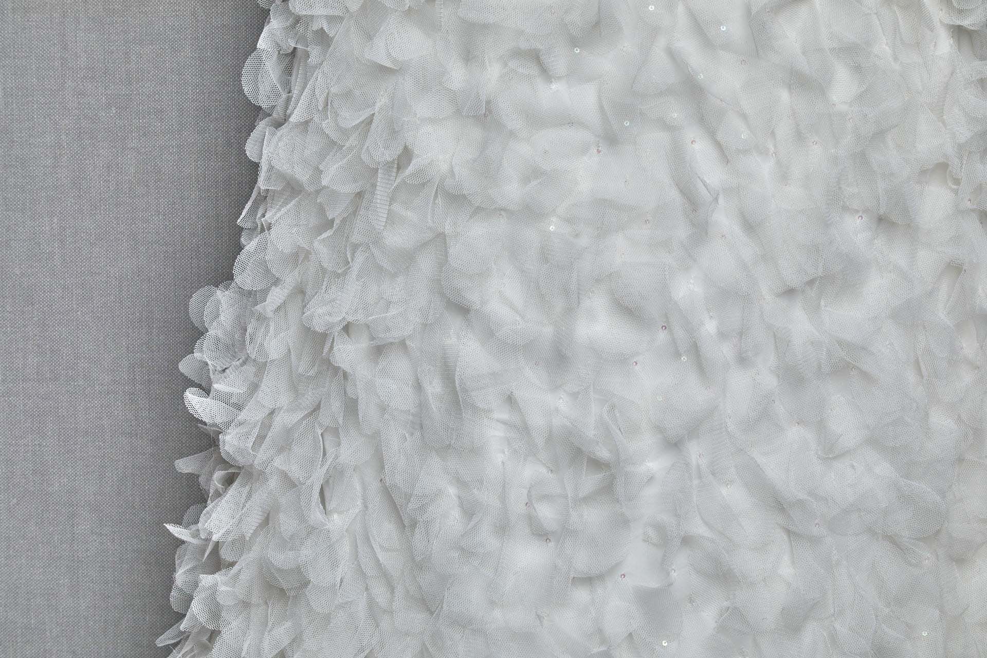 Petal Tulle on Silk Chiffon - Ivory fabric, image 9 of 10