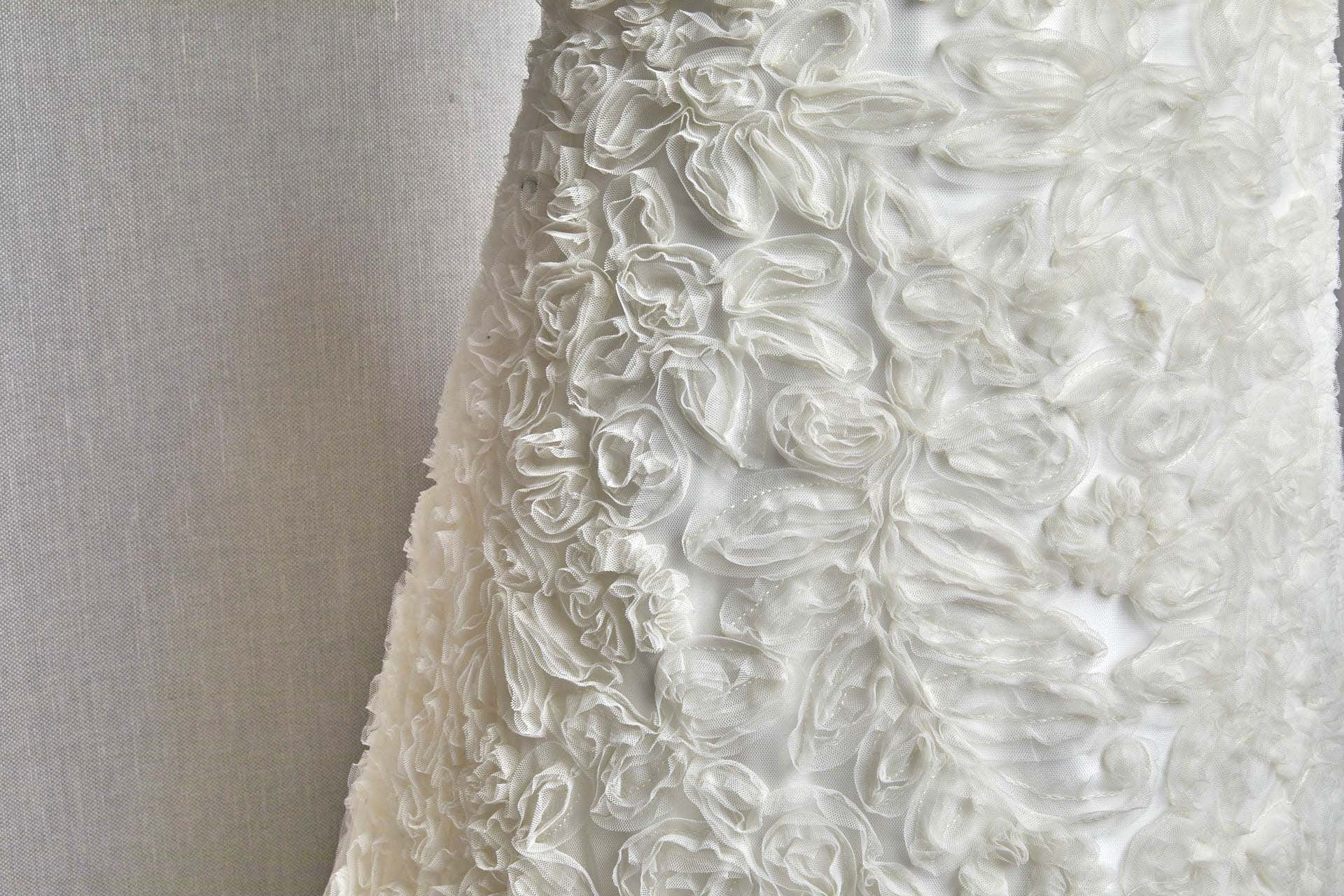 Ivory Tulle Applique Flowers fabric, image 5 of 9