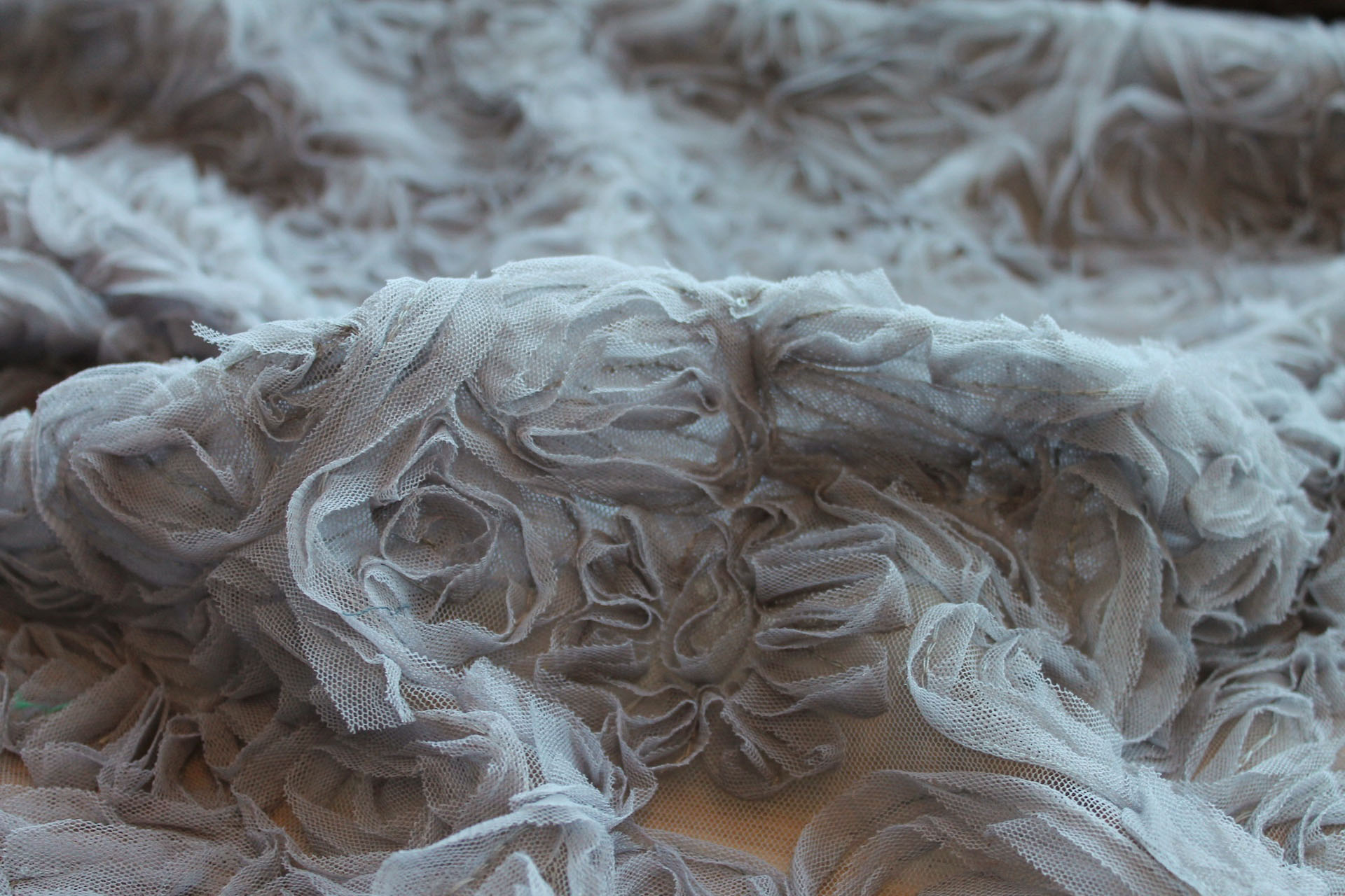 Mid Grey Tulle Applique Flowers fabric, image 7 of 9