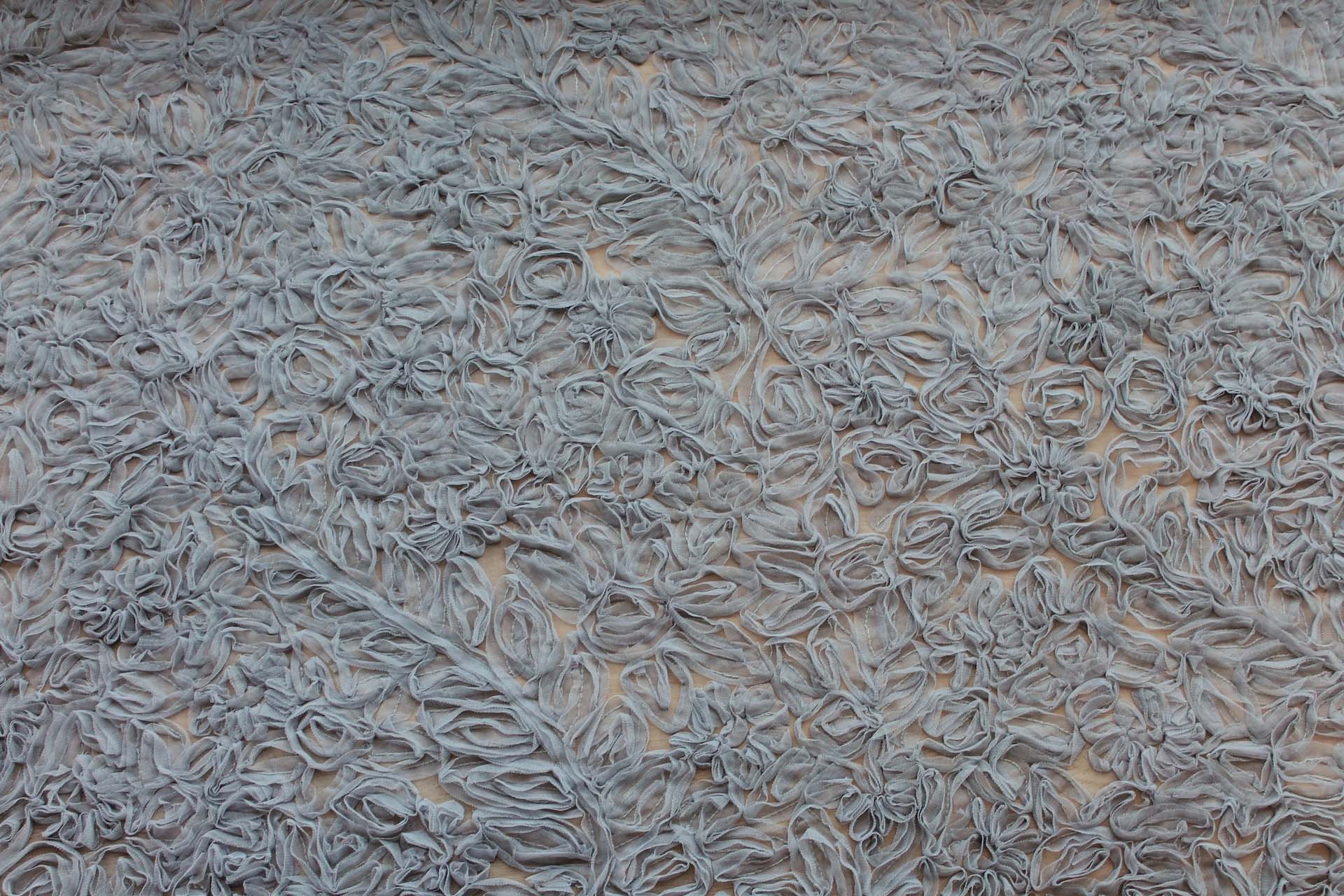 Mid Grey Tulle Applique Flowers fabric, image 9 of 9