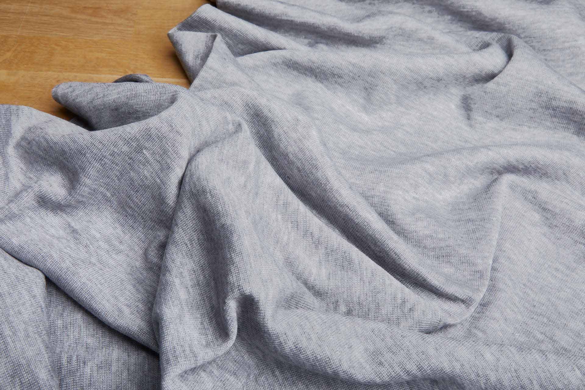 Stretch Ribbing - Marl Grey fabric, image 3 of 4