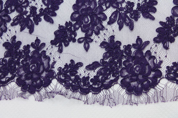 Purple Corded Lace fabric, image 2 of 3