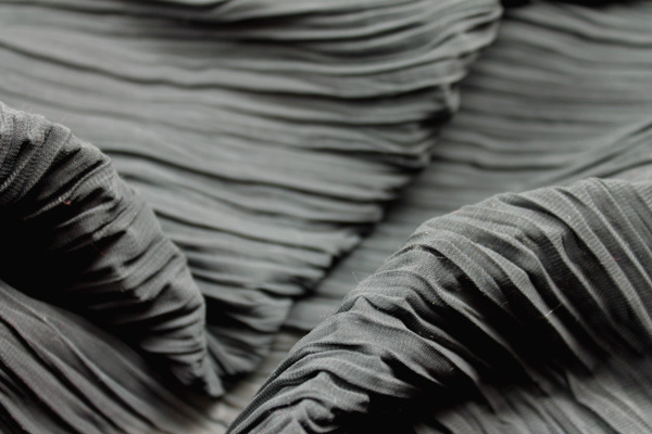 Pleated Polyester Chiffon - Grey - 1.6m Piece fabric, image 2 of 5