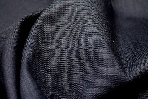 Black Heavy Stretch Linen fabric, image 6 of 6