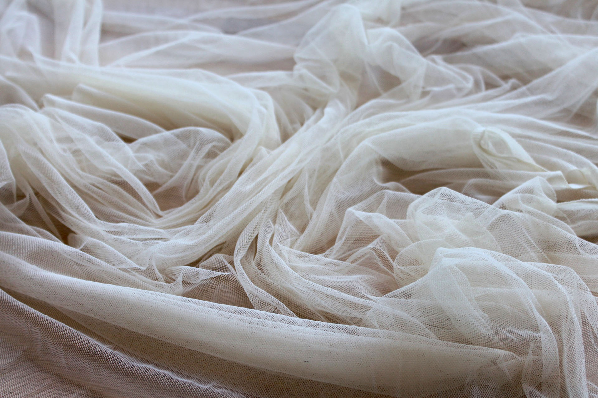 Soft Nylon Tulle - Rich Cream - T04 fabric, image 2 of 5