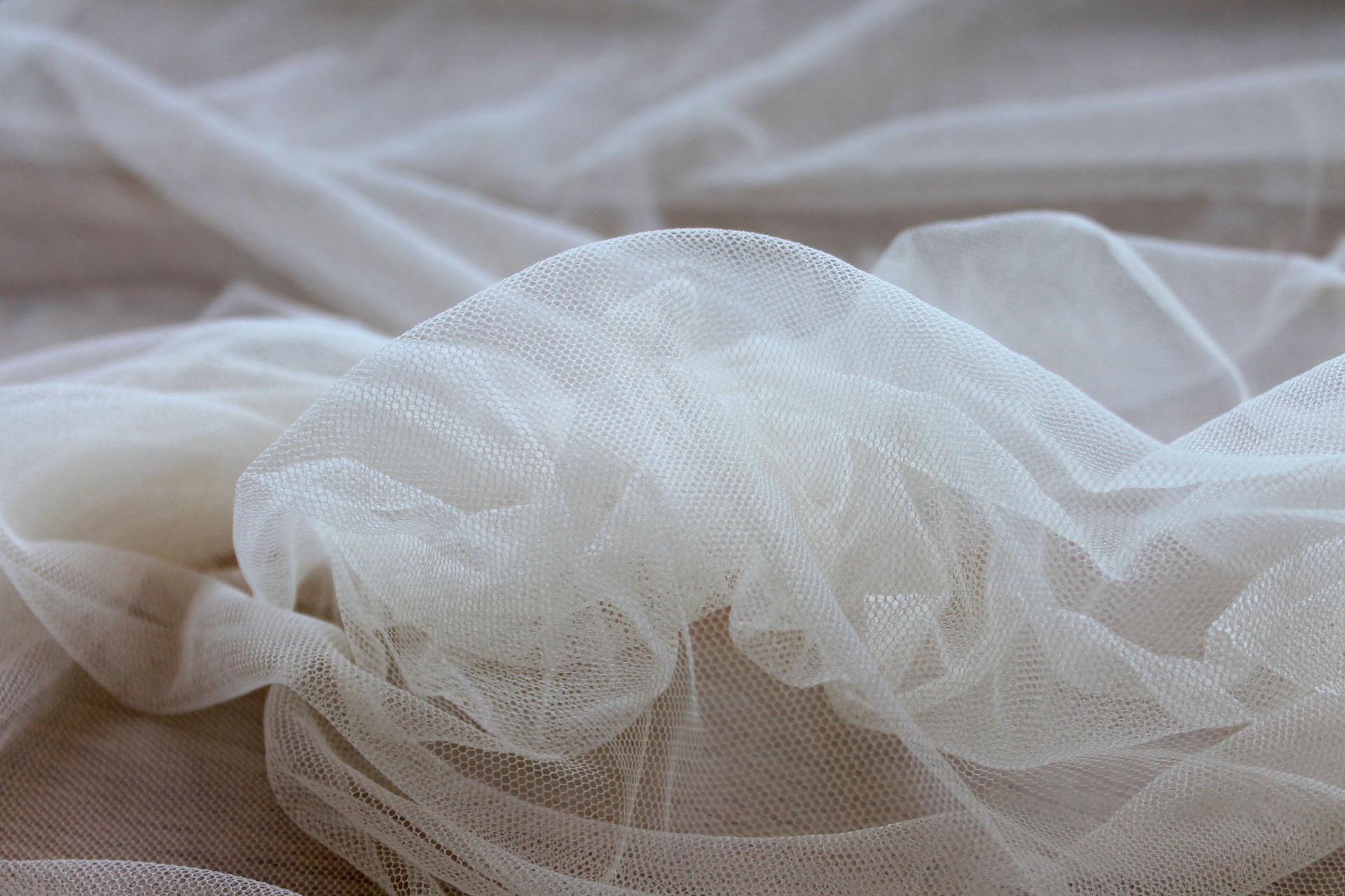 Soft Nylon Tulle - Rich Cream - T04 fabric, image 3 of 5