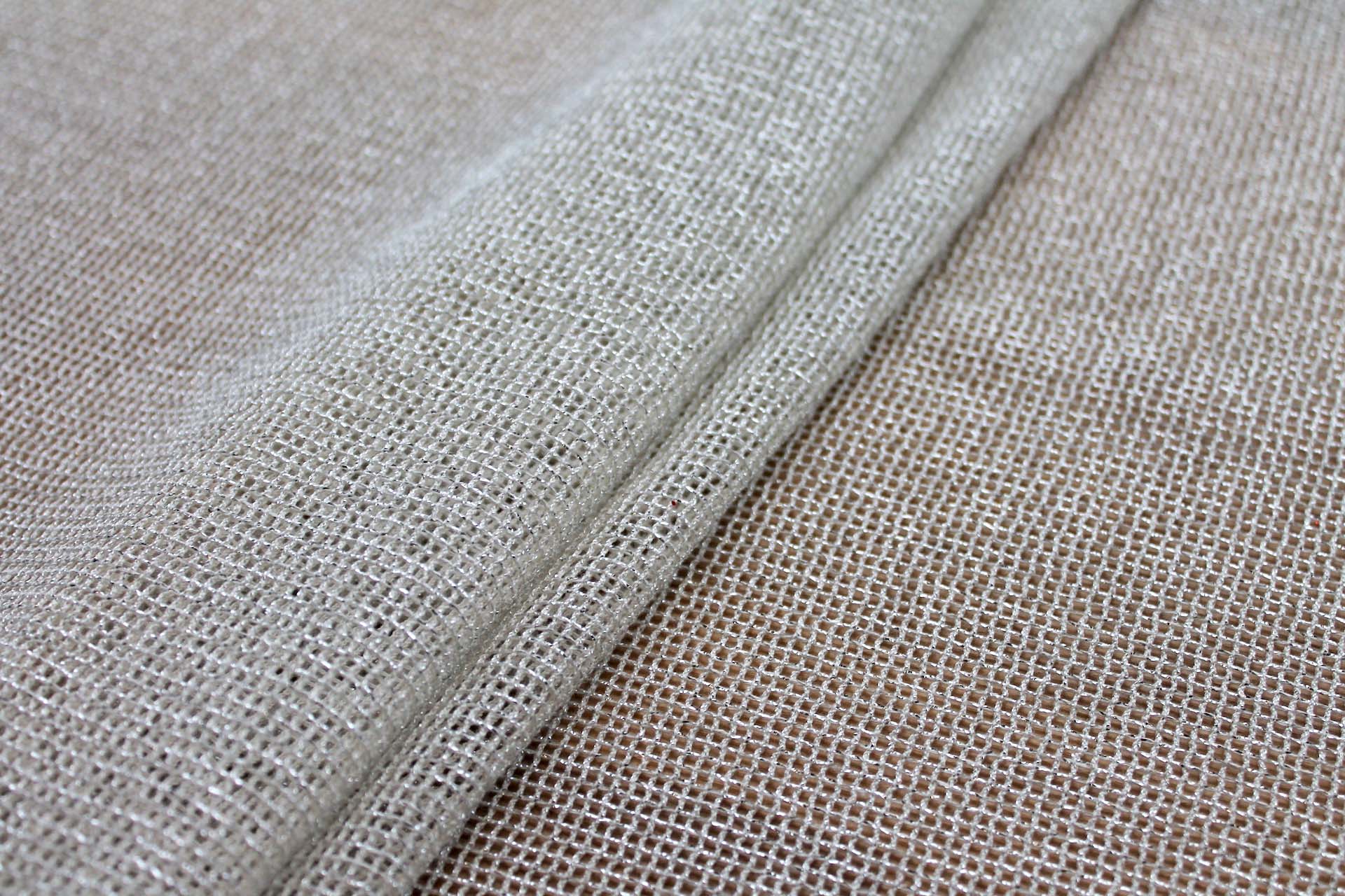 Sparkly Soft Mesh Fabric - Ivory Silver, image 5 of 5