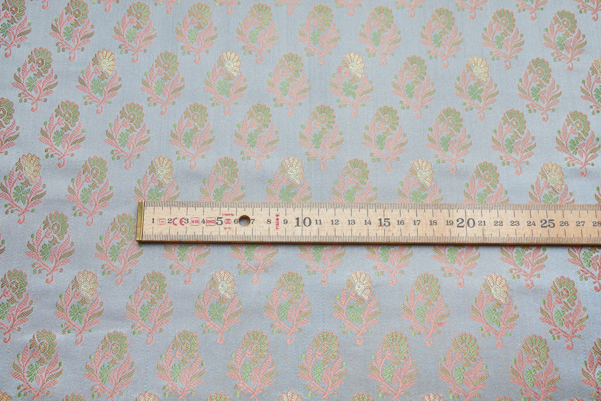 Soft Banaras Brocade - Pale Blue, Green and Pink fabric, image 6 of 7