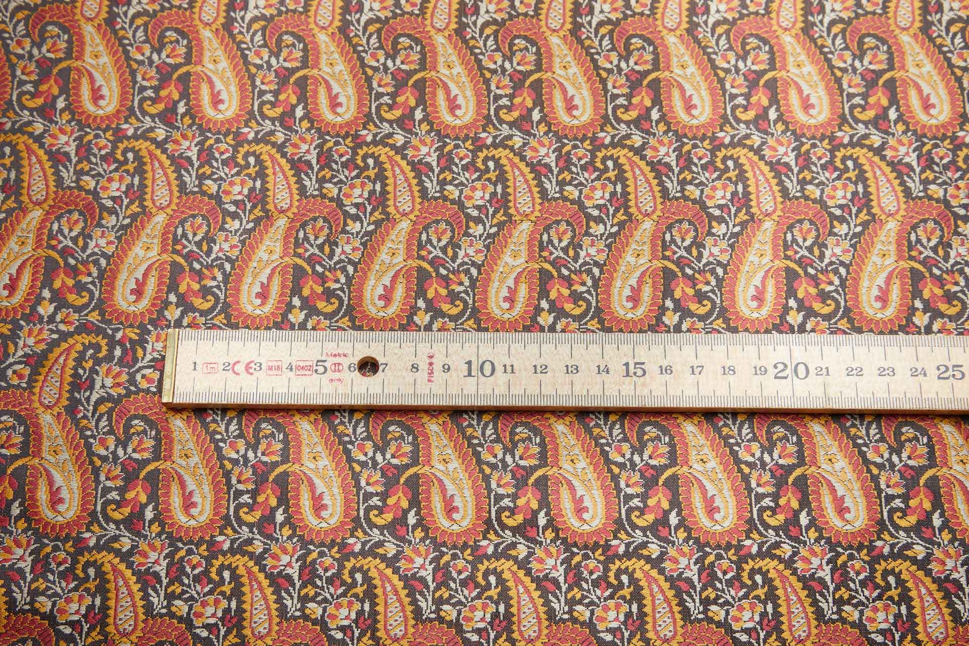 Banaras Brocade - Large Orange Paisley fabric, image 4 of 10