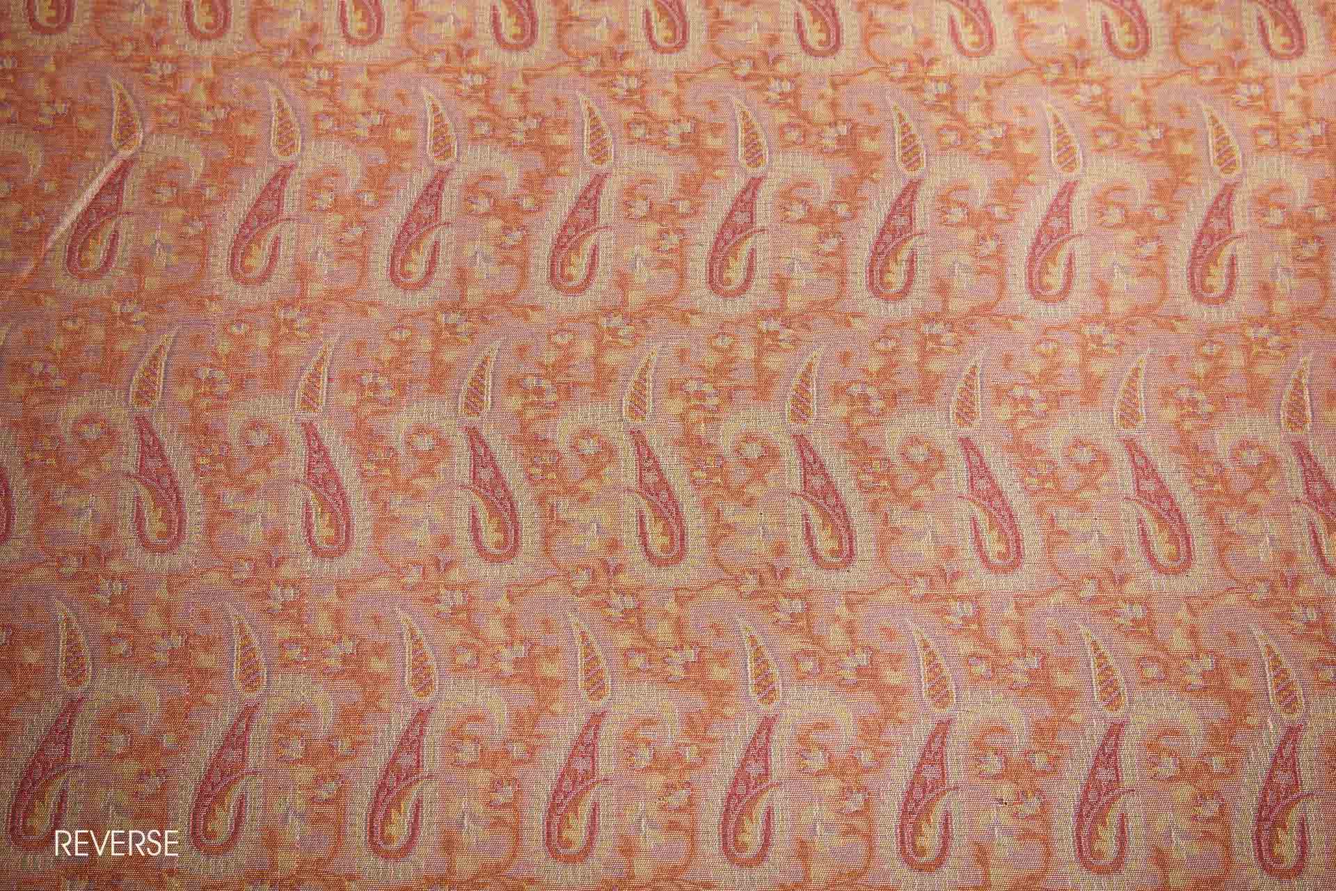 Banaras Brocade - Large Orange Paisley fabric, image 9 of 10