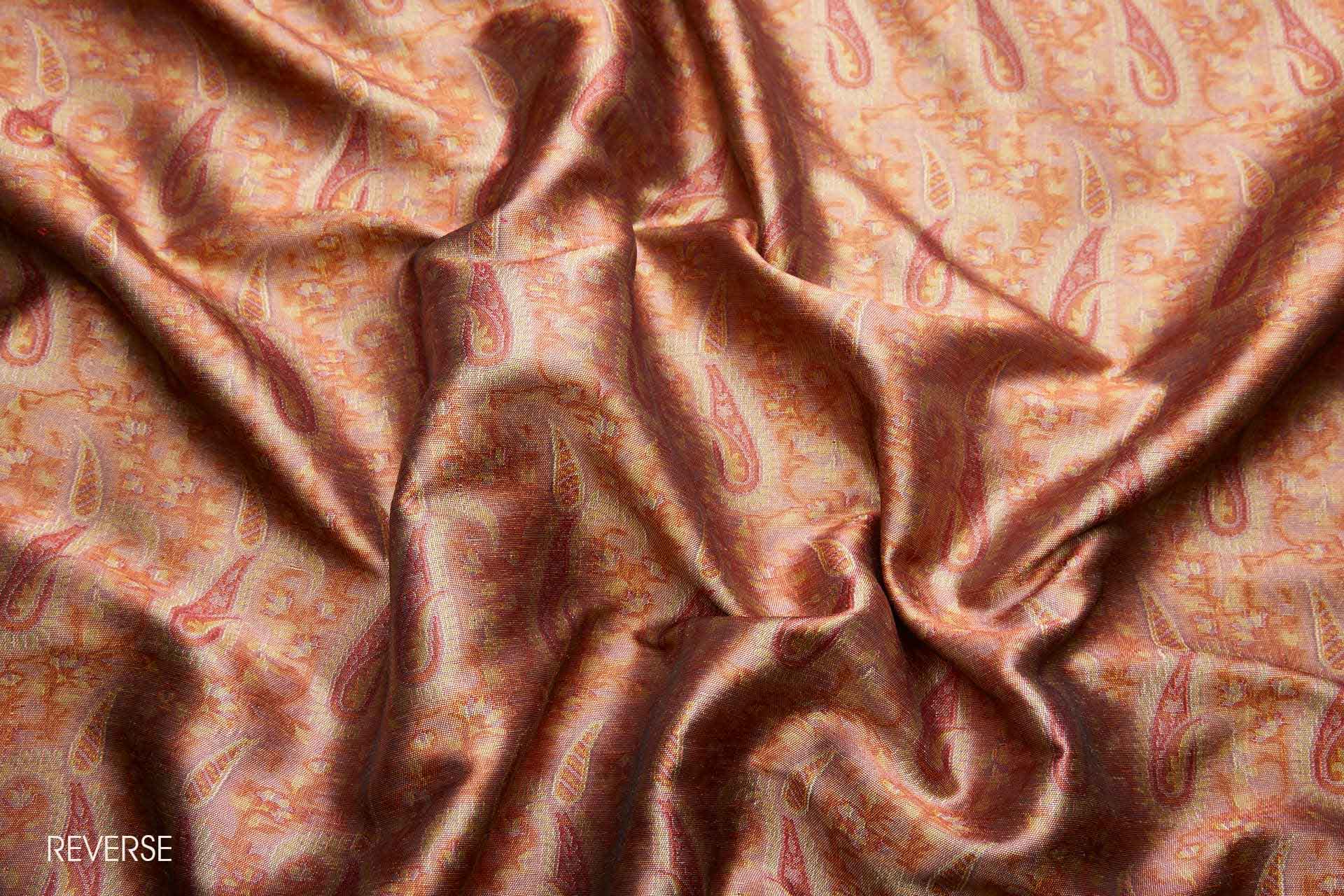 Banaras Brocade - Large Orange Paisley fabric, image 10 of 10