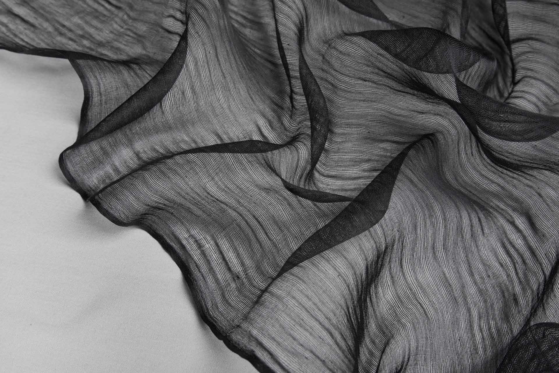 Distressed Silk Cotton - Black fabric, image 10 of 11