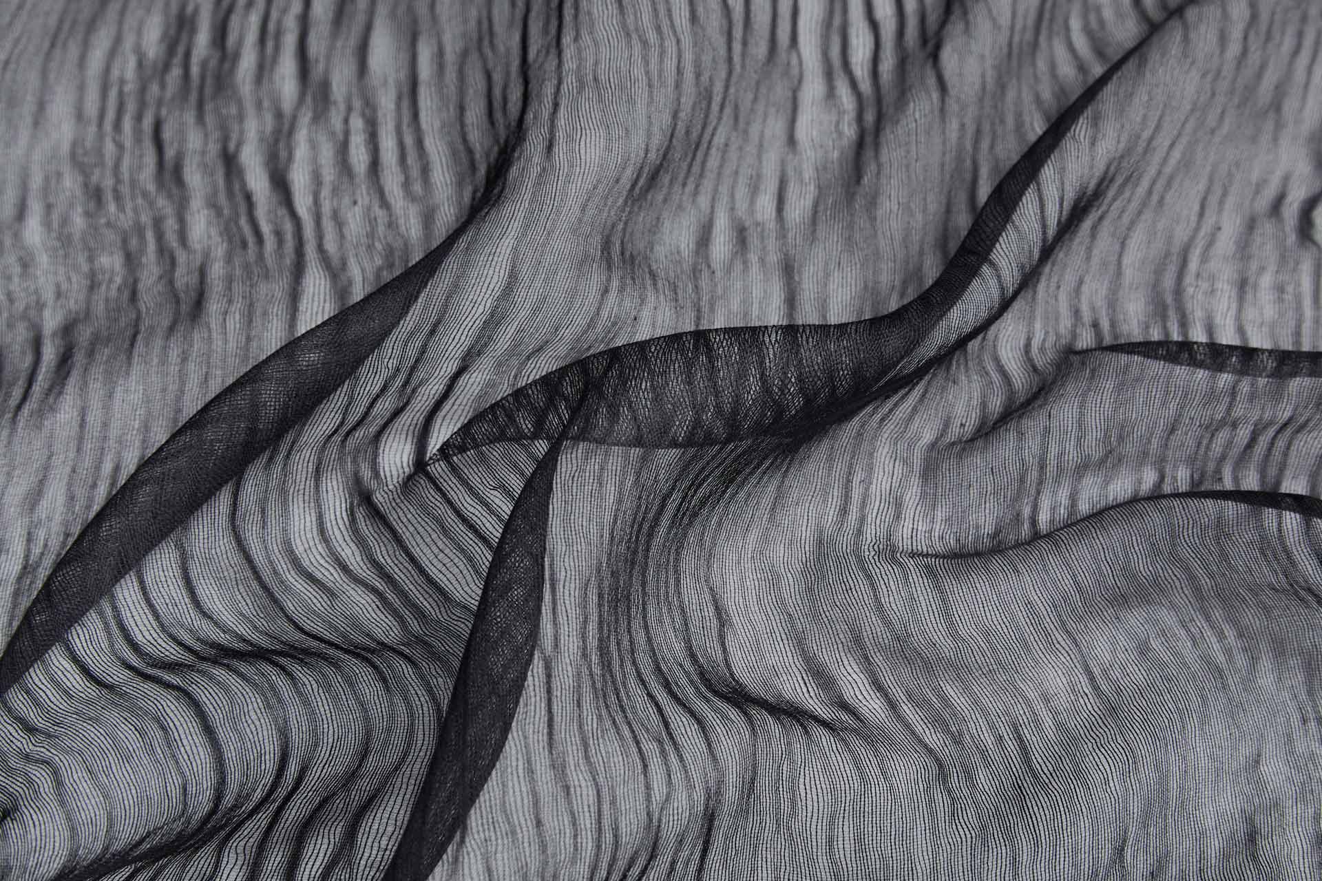 Distressed Silk Cotton - Black fabric