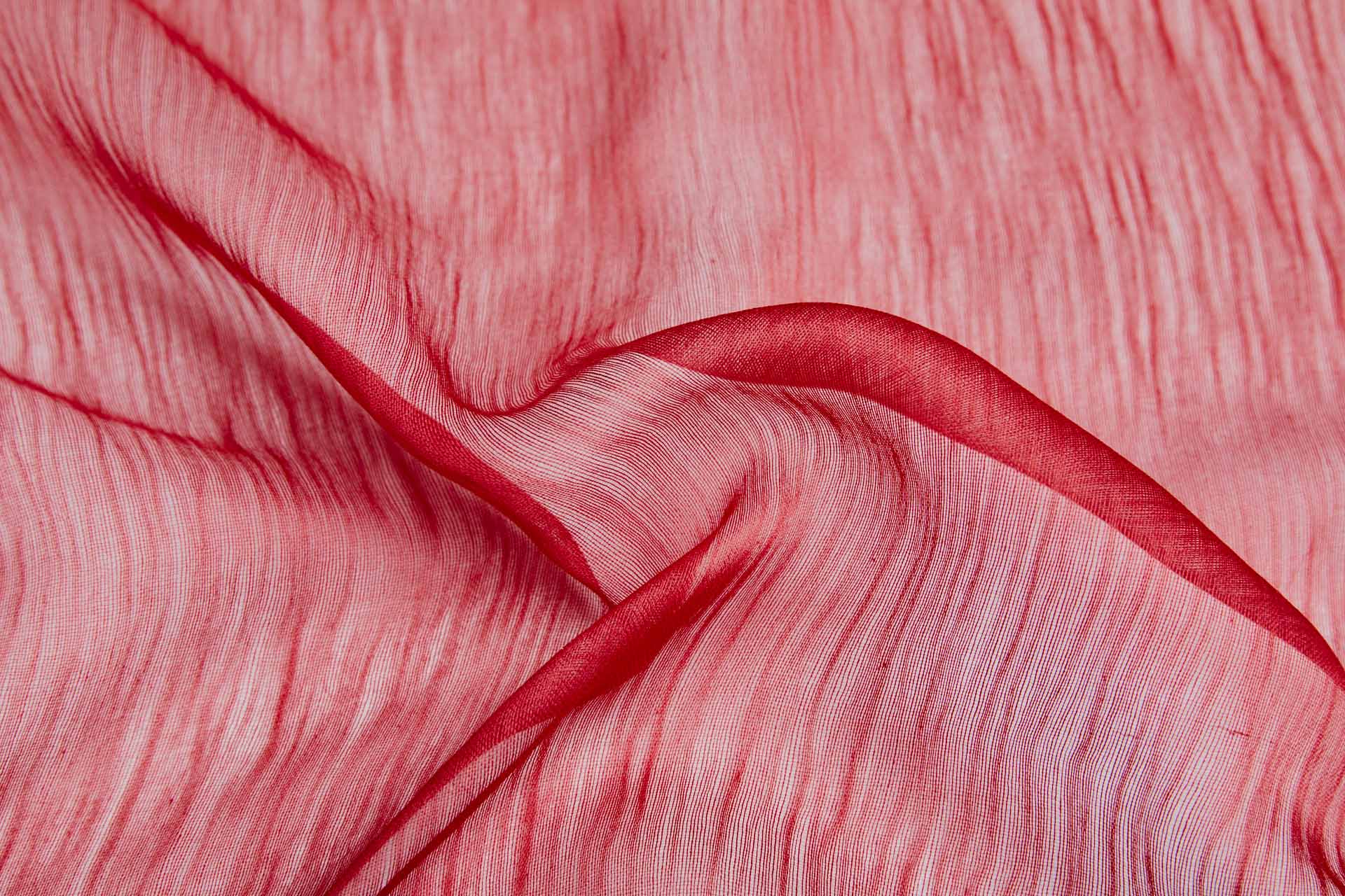 Distressed Silk Cotton - Red fabric