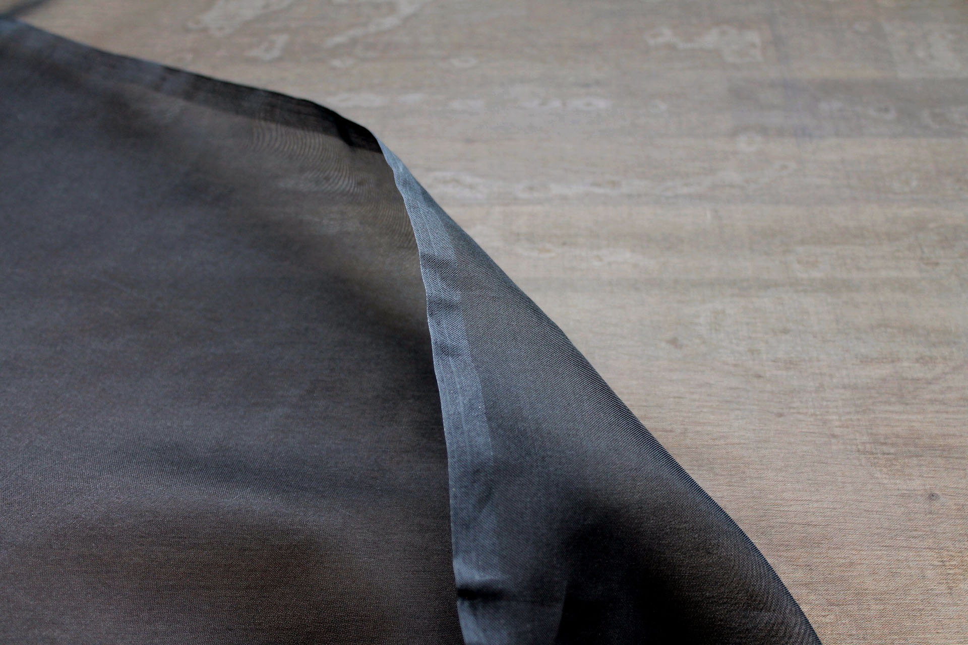 Silk Organza - Black Wide Width fabric, image 3 of 7