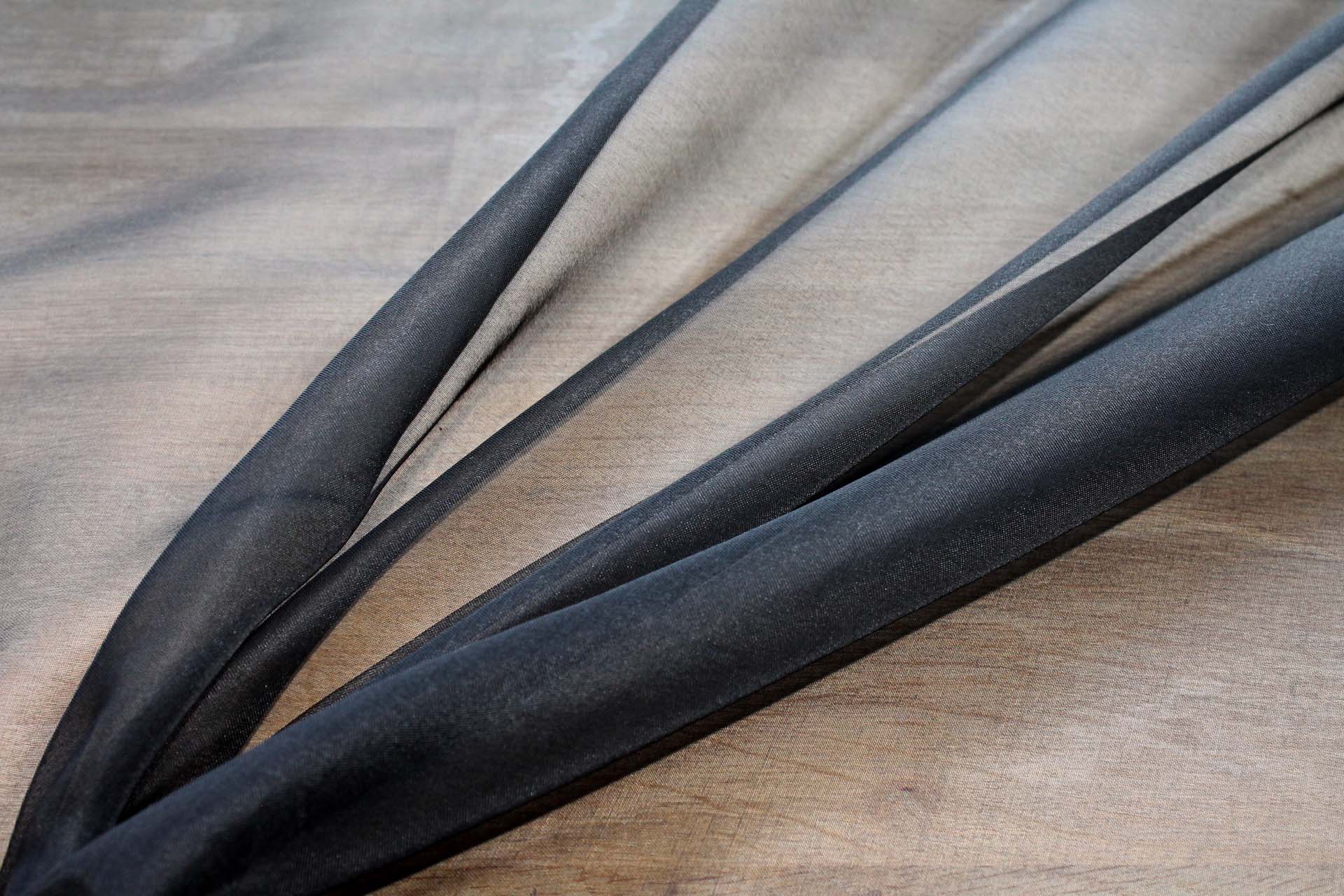 Silk Organza - Black Wide Width fabric, image 4 of 7