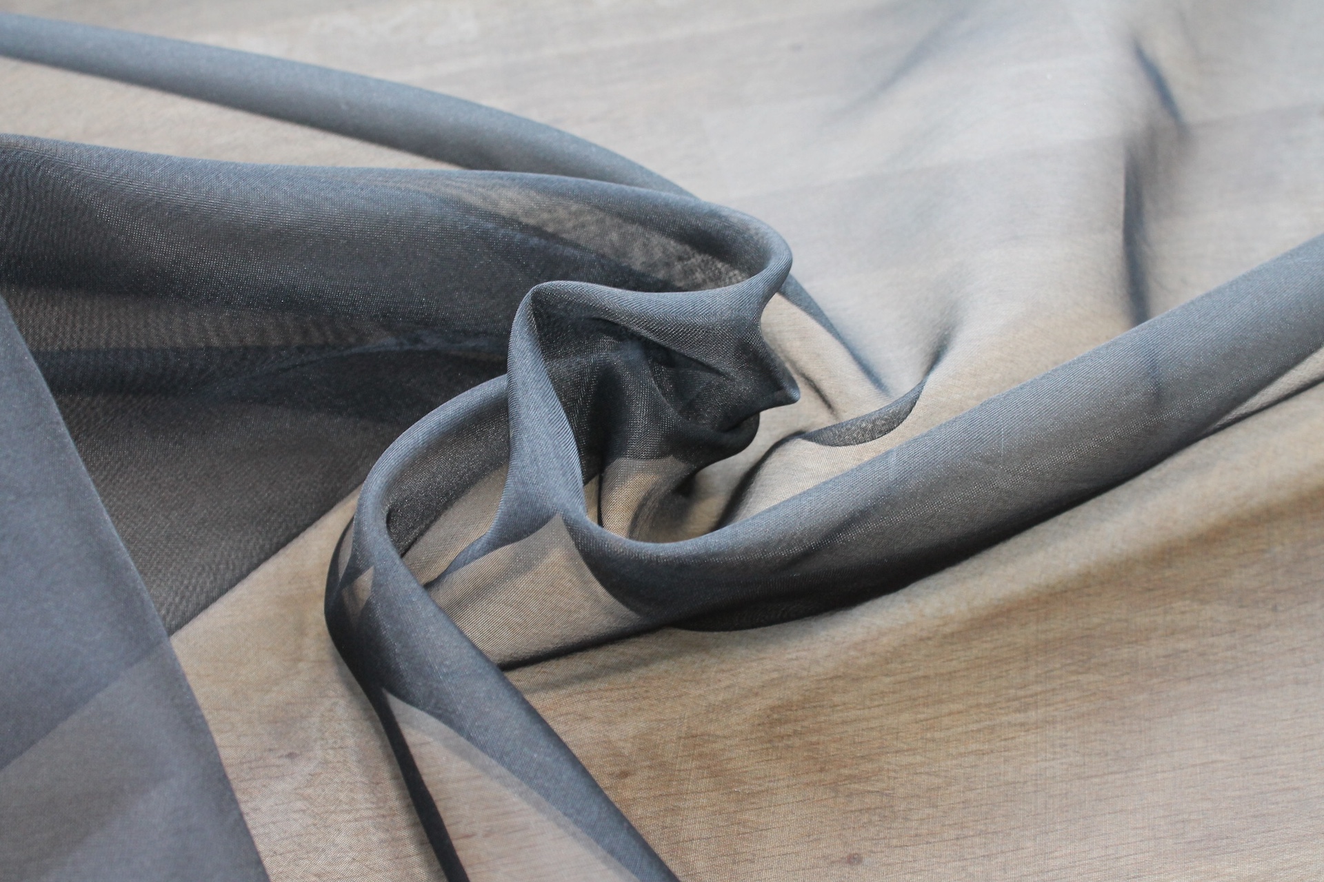 Silk Organza - Black Wide Width fabric, image 6 of 7