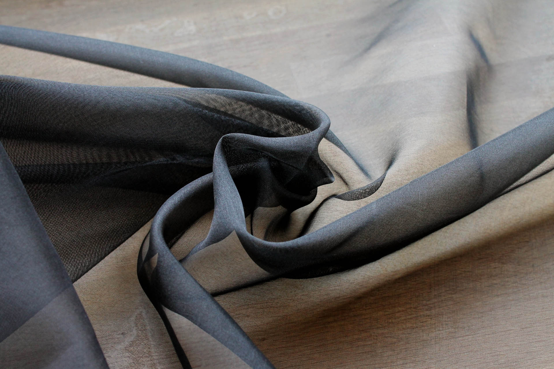 Silk Organza - Black Wide Width fabric, image 7 of 7