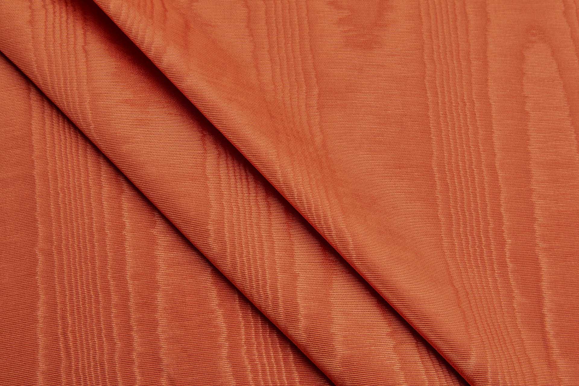 Cotton Viscose Grosgrain - Orange Moiré fabric