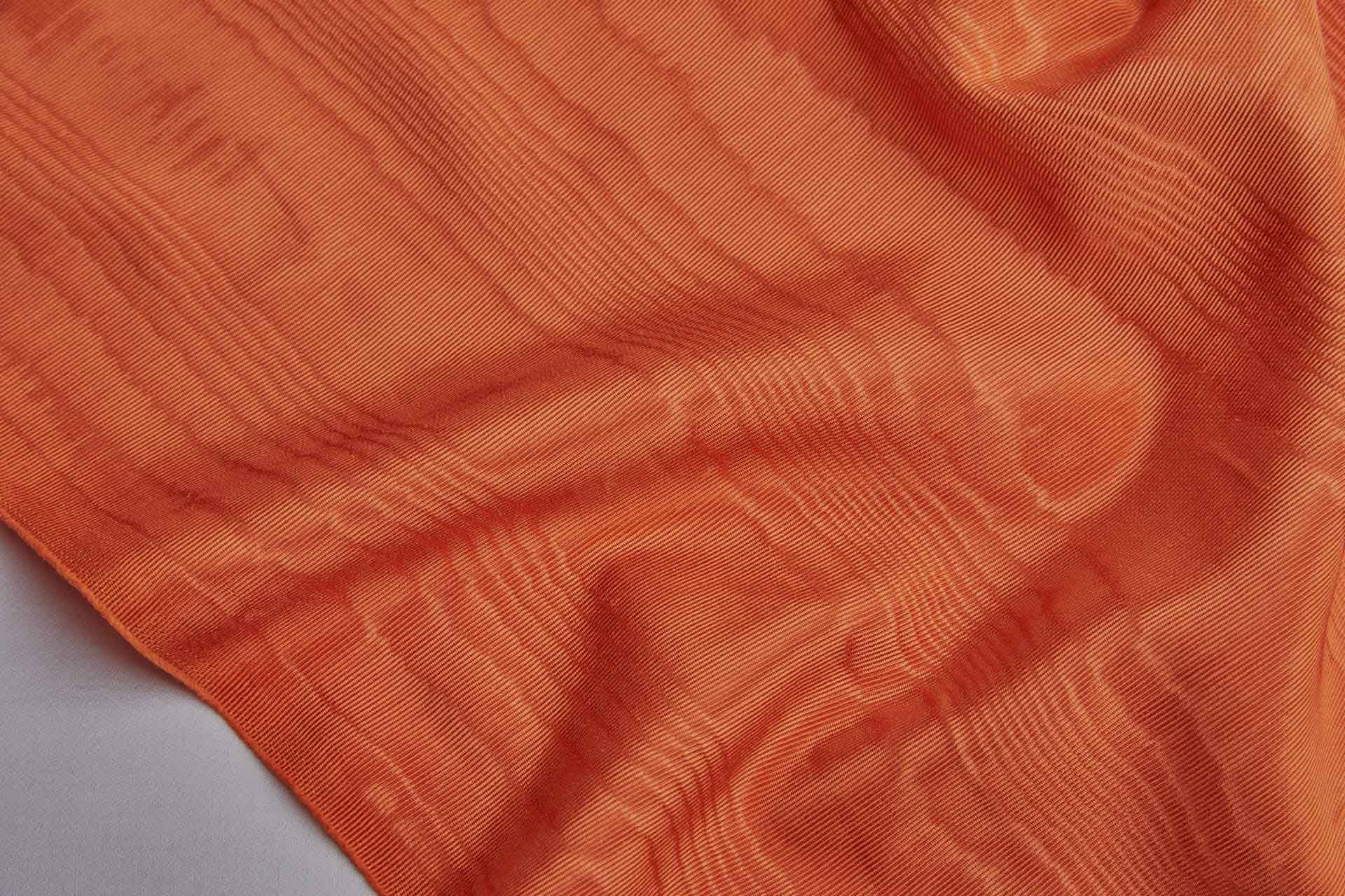 Cotton Viscose Grosgrain - Orange Moiré fabric, image 6 of 7