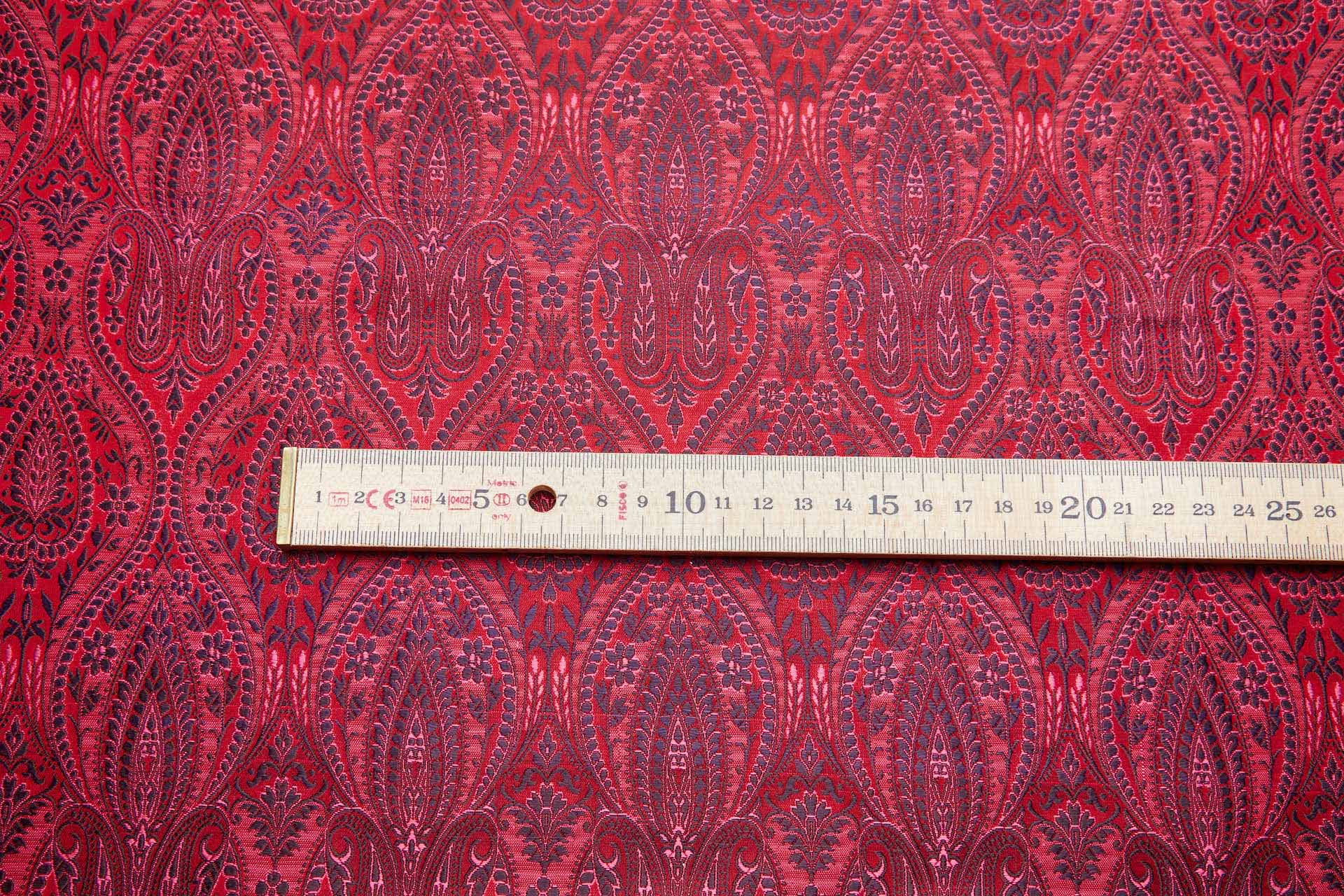 Banaras Brocade - Red, Pink and Navy fabric, image 7 of 10