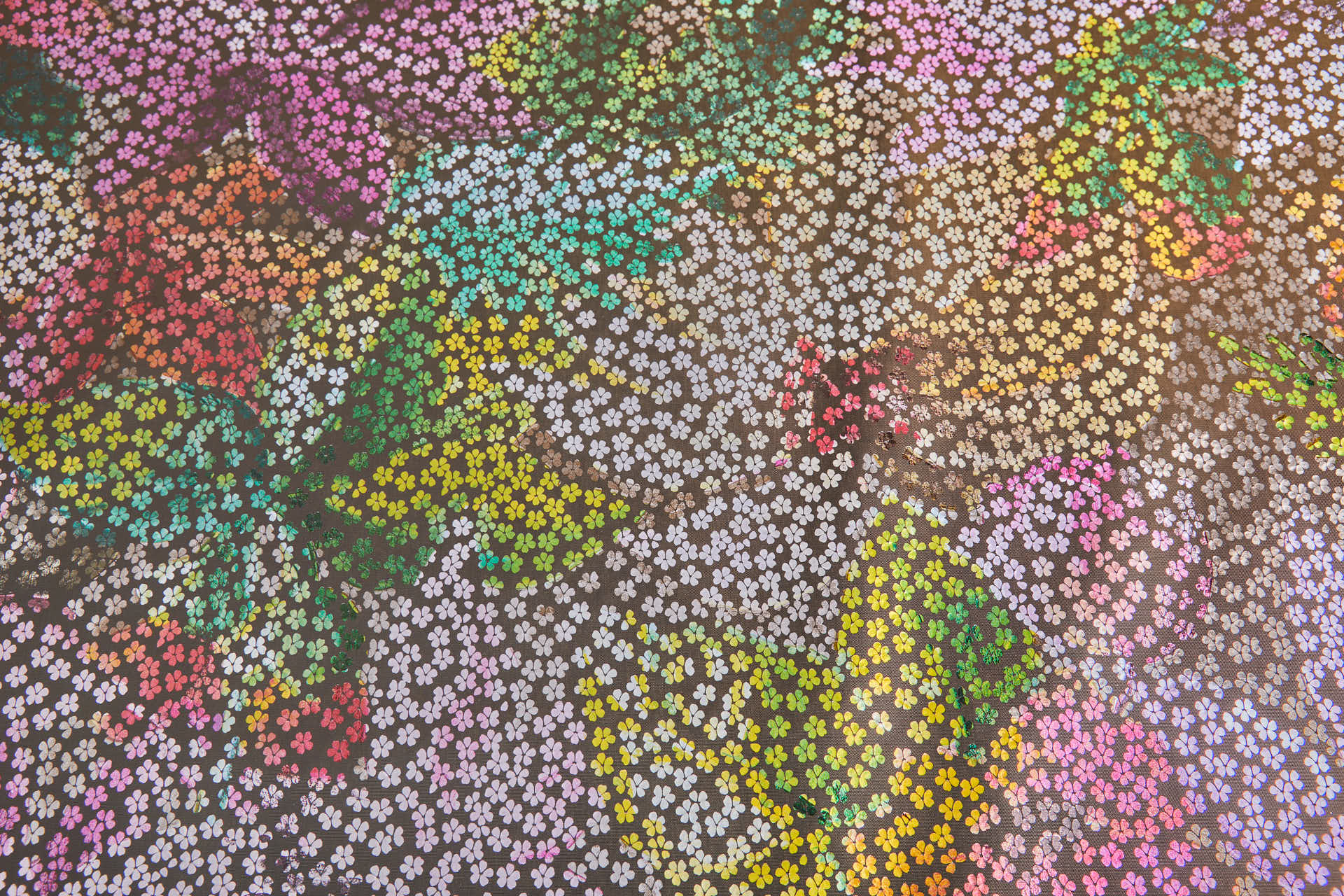 Floral Foil Printed Olive Taffeta fabric, image 8 of 8