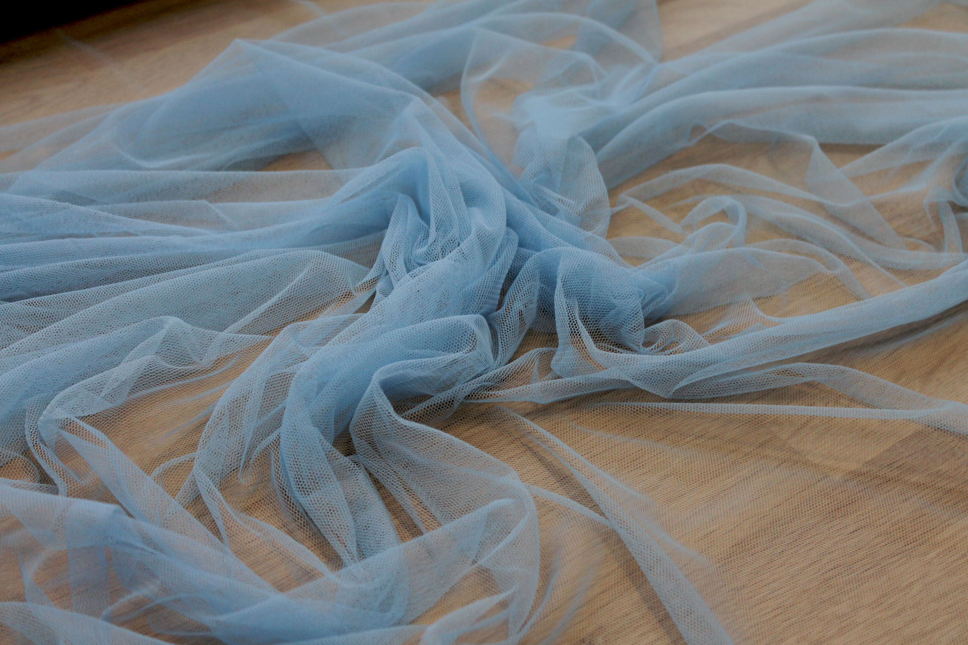 Soft Nylon Tulle - Sky Blue - T57 fabric, image 2 of 5