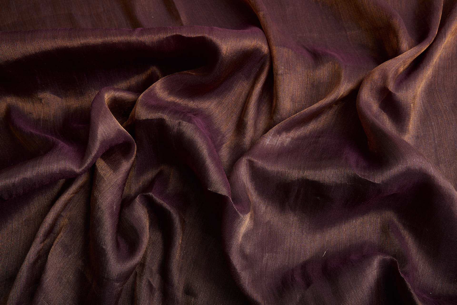 Silk Metallic Chiffon - Burgundy/Gold fabric, image 5 of 12