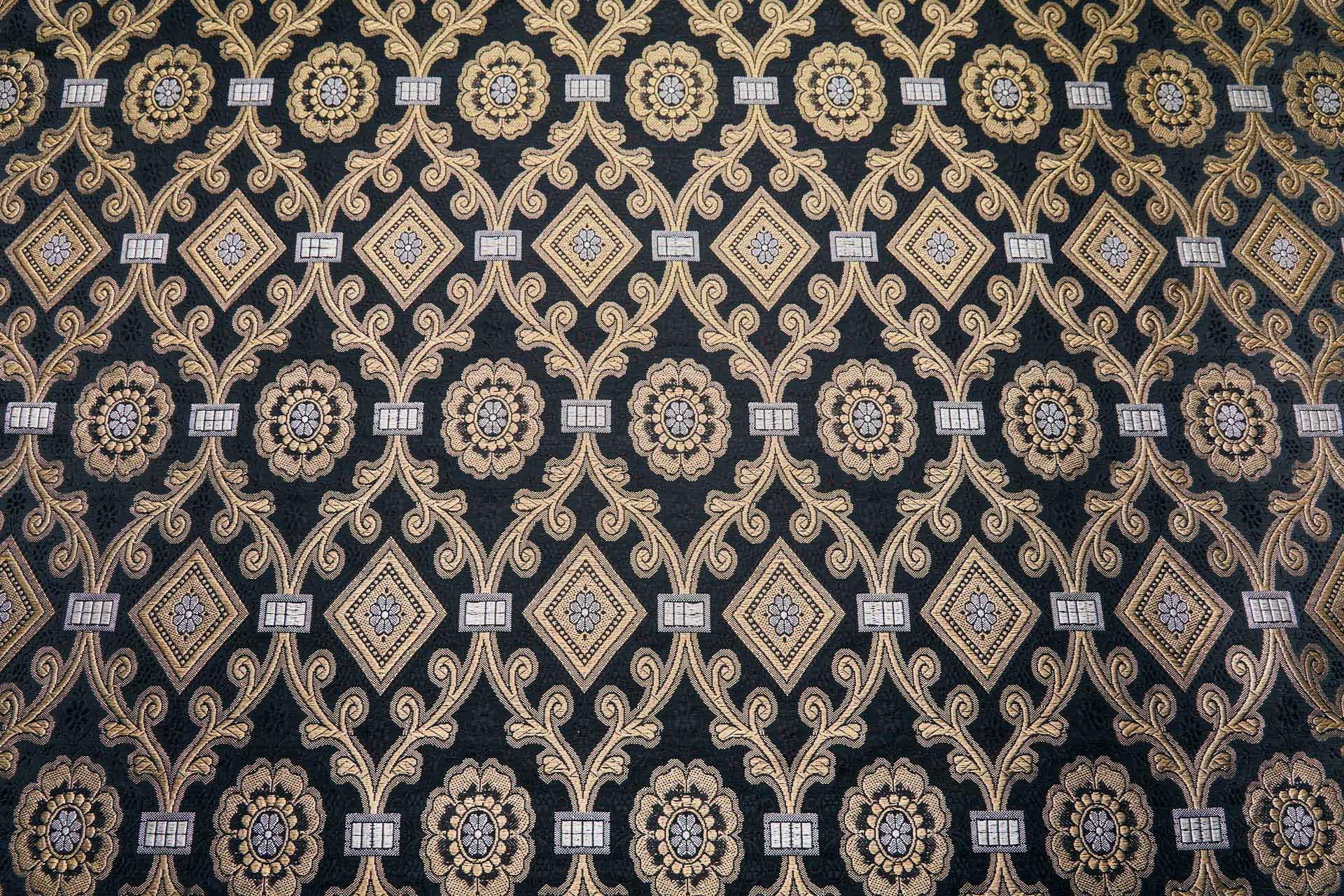 Banaras Brocade - Black and Gold Ecclesiastical fabric, image 7 of 8