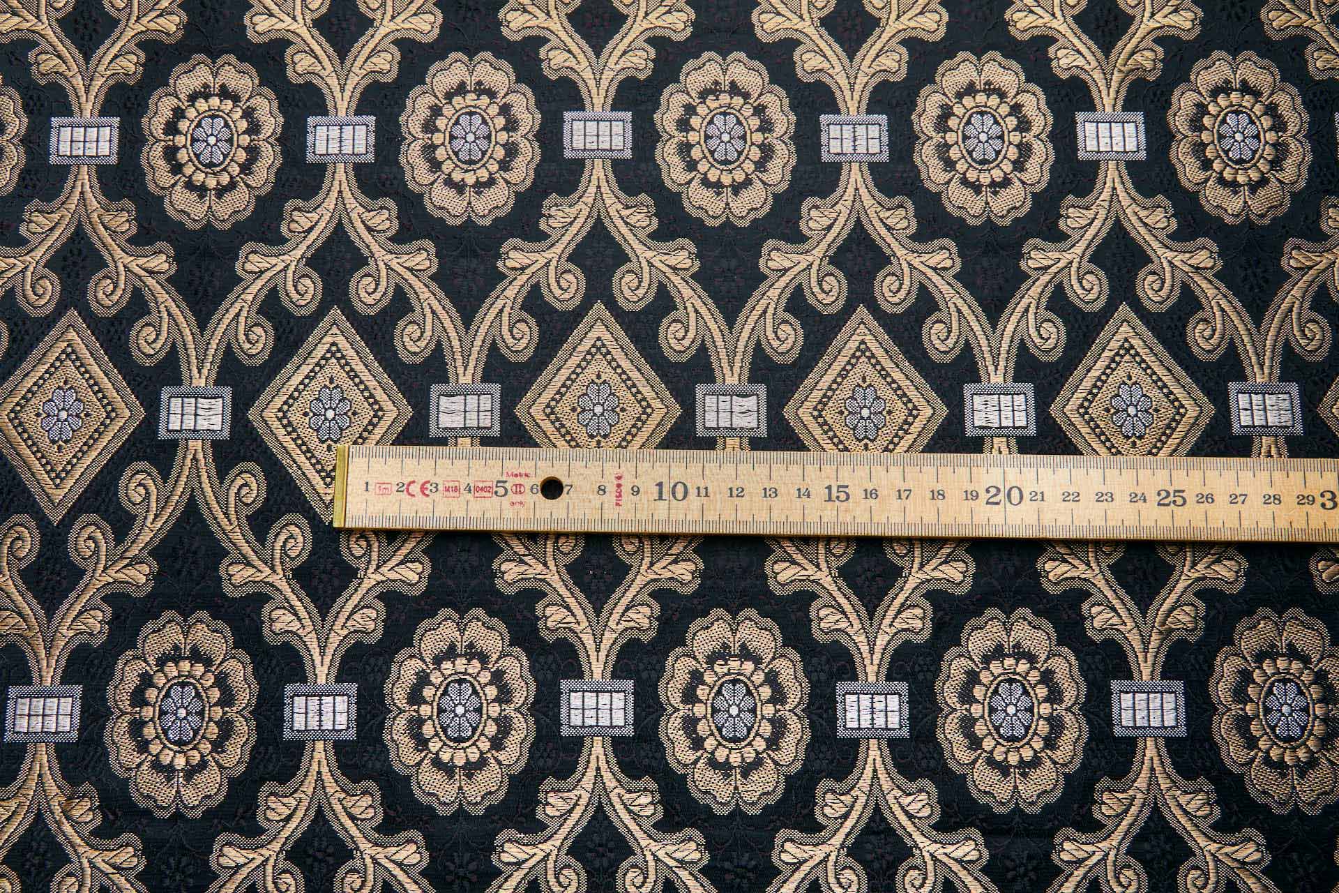 Banaras Brocade - Black and Gold Ecclesiastical fabric, image 8 of 8