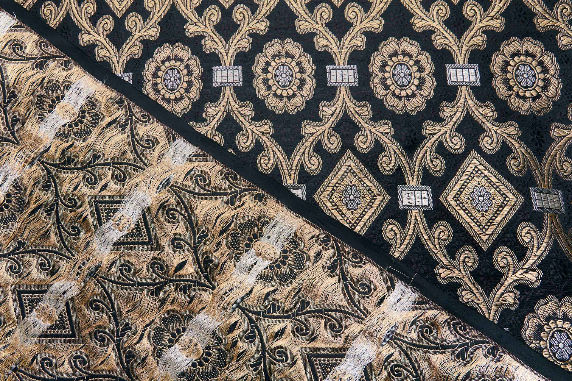 Banaras Brocade - Black and Gold Ecclesiastical fabric, image 5 of 8