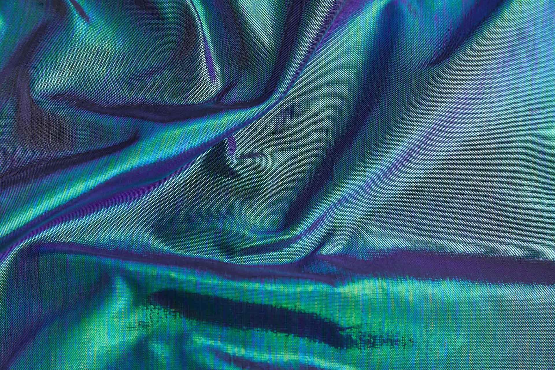 Iridescent Black Silk Lurex Taffeta fabric, image 6 of 6