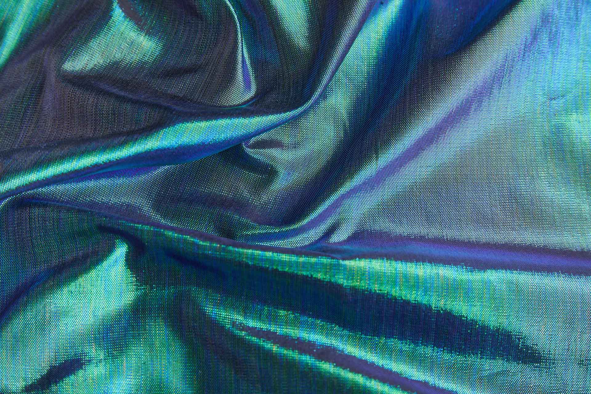 Iridescent Black Silk Lurex Taffeta fabric, image 3 of 6