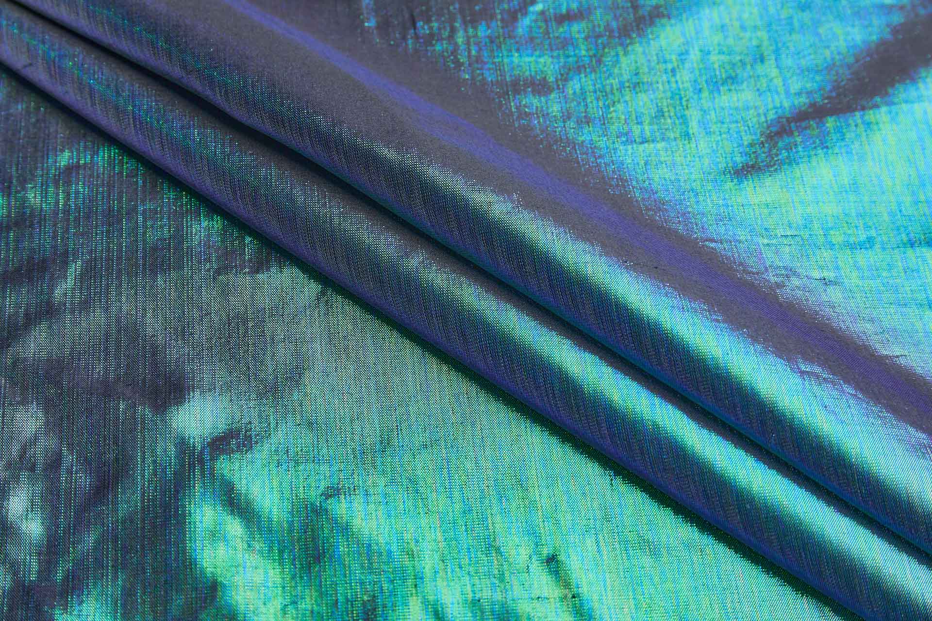Iridescent Black Silk Lurex Taffeta fabric, image 5 of 6