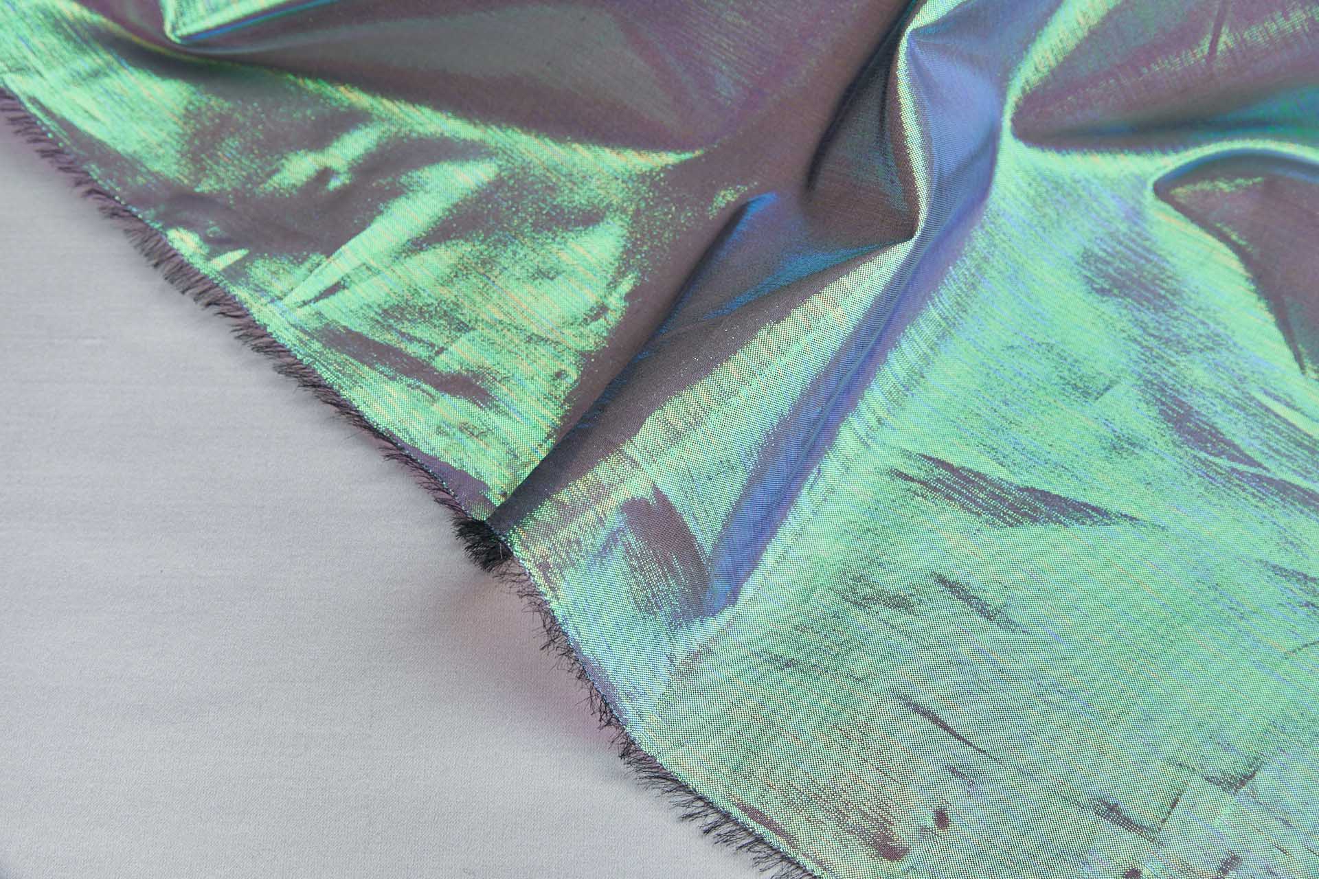 Iridescent Black Silk Lurex Organza fabric, image 5 of 13