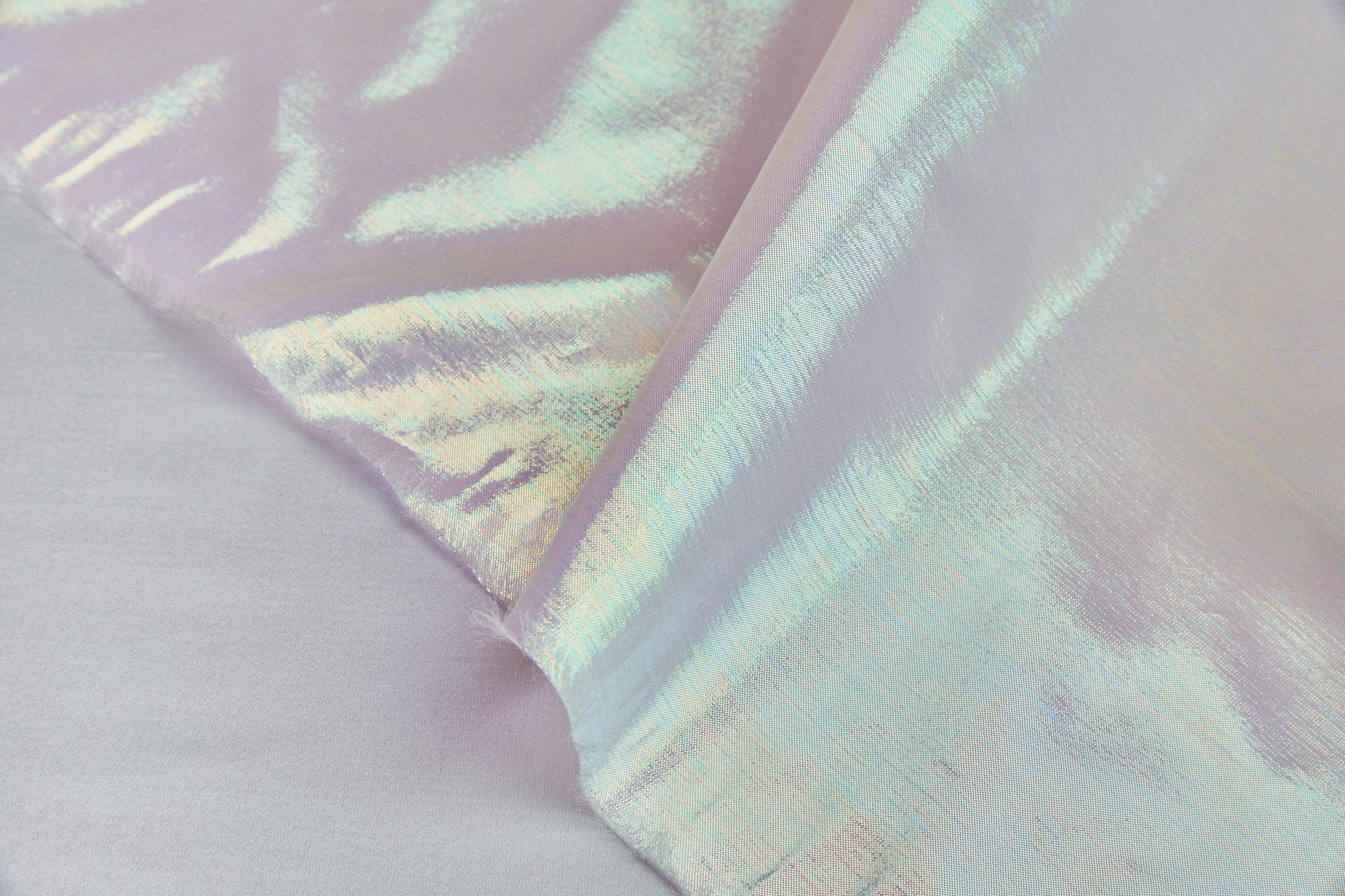 Iridescent Ivory Silk Lurex Organza fabric, image 7 of 8