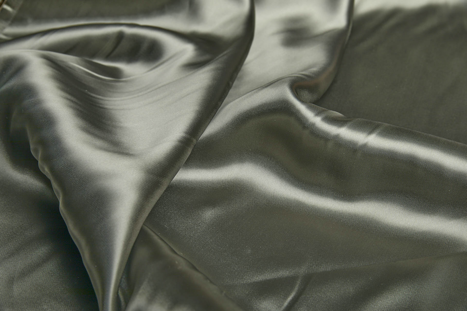 Khaki Green Viscose Satin Lining fabric, image 4 of 9