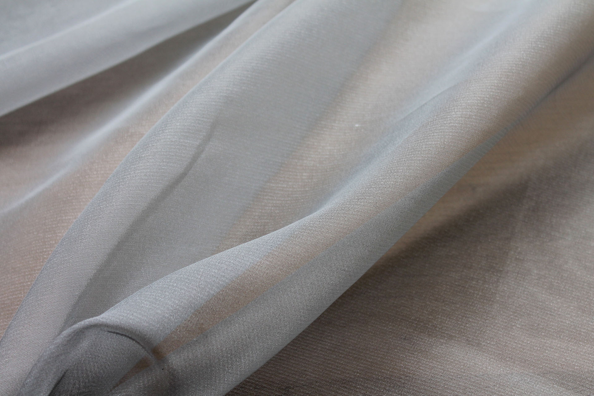 Poly Viscose Organza - Metallic Silver Grey fabric, image 5 of 5