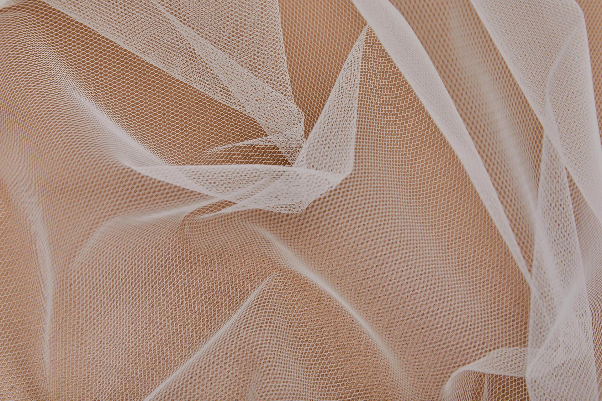 Vintage Ivory Stiff Dressnet Tulle fabric, image 2 of 9